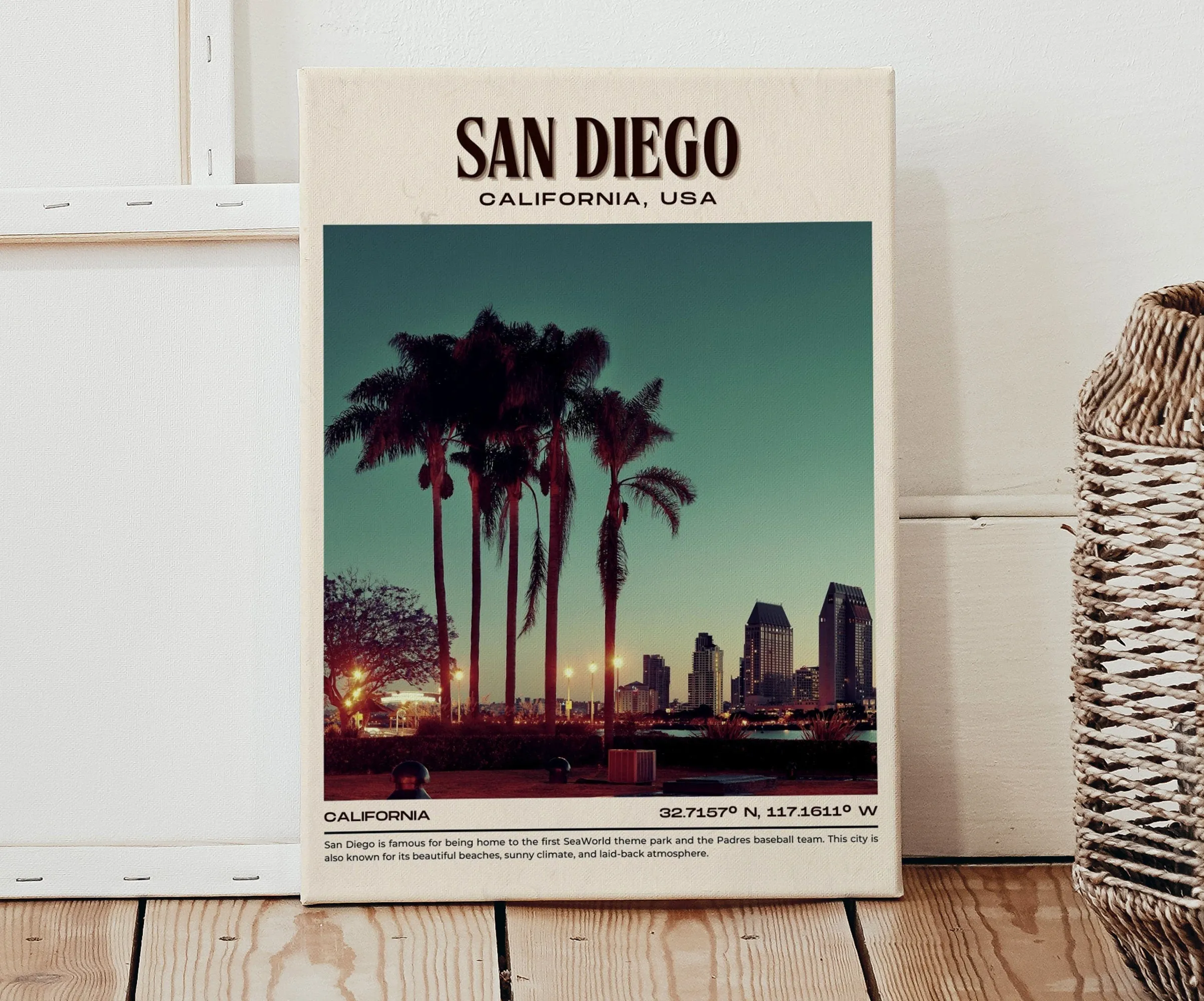 San Diego Vintage Wall Art, California, USA