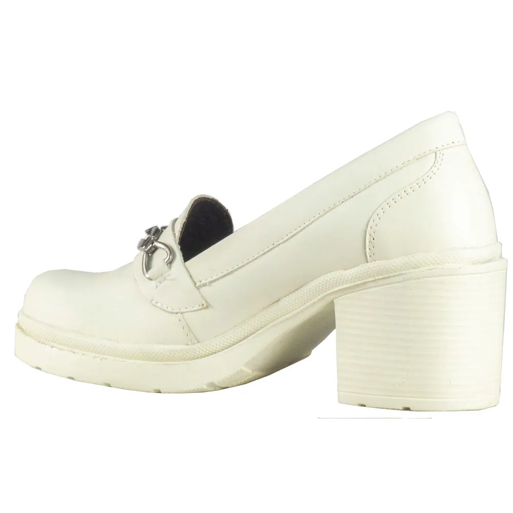 Sandro Moscoloni Women's Shoe Horsebit Loafer Block Heel Marilyn Ice