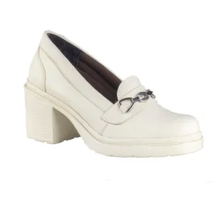 Sandro Moscoloni Women's Shoe Horsebit Loafer Block Heel Marilyn Ice