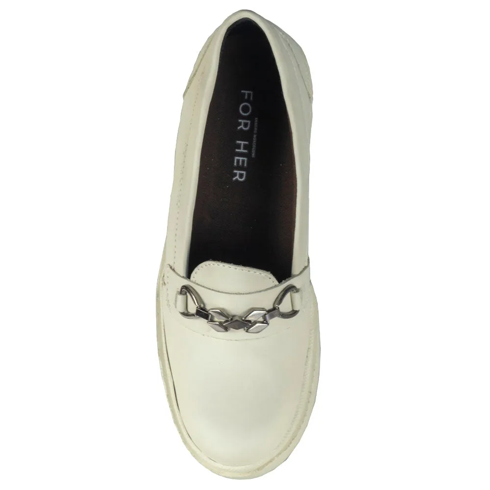 Sandro Moscoloni Women's Shoe Horsebit Loafer Block Heel Marilyn Ice