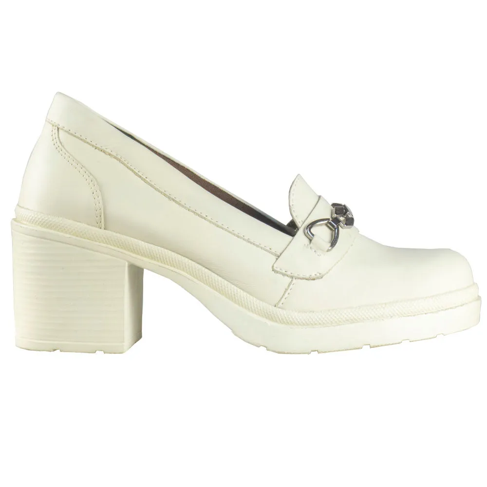 Sandro Moscoloni Women's Shoe Horsebit Loafer Block Heel Marilyn Ice