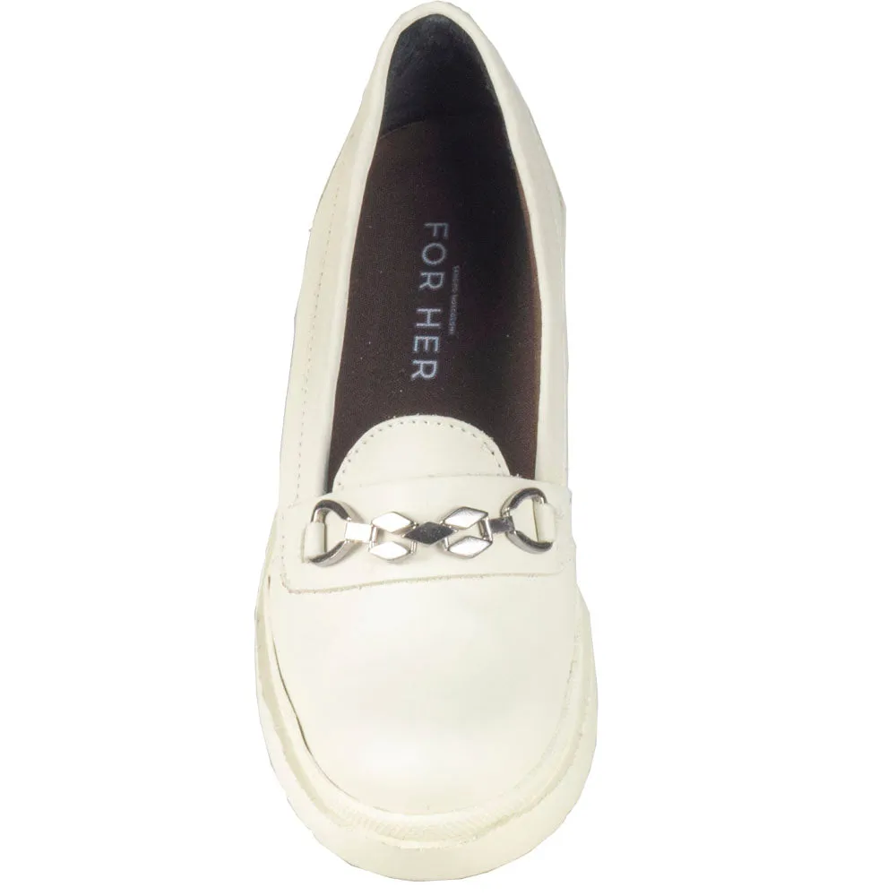 Sandro Moscoloni Women's Shoe Horsebit Loafer Block Heel Marilyn Ice