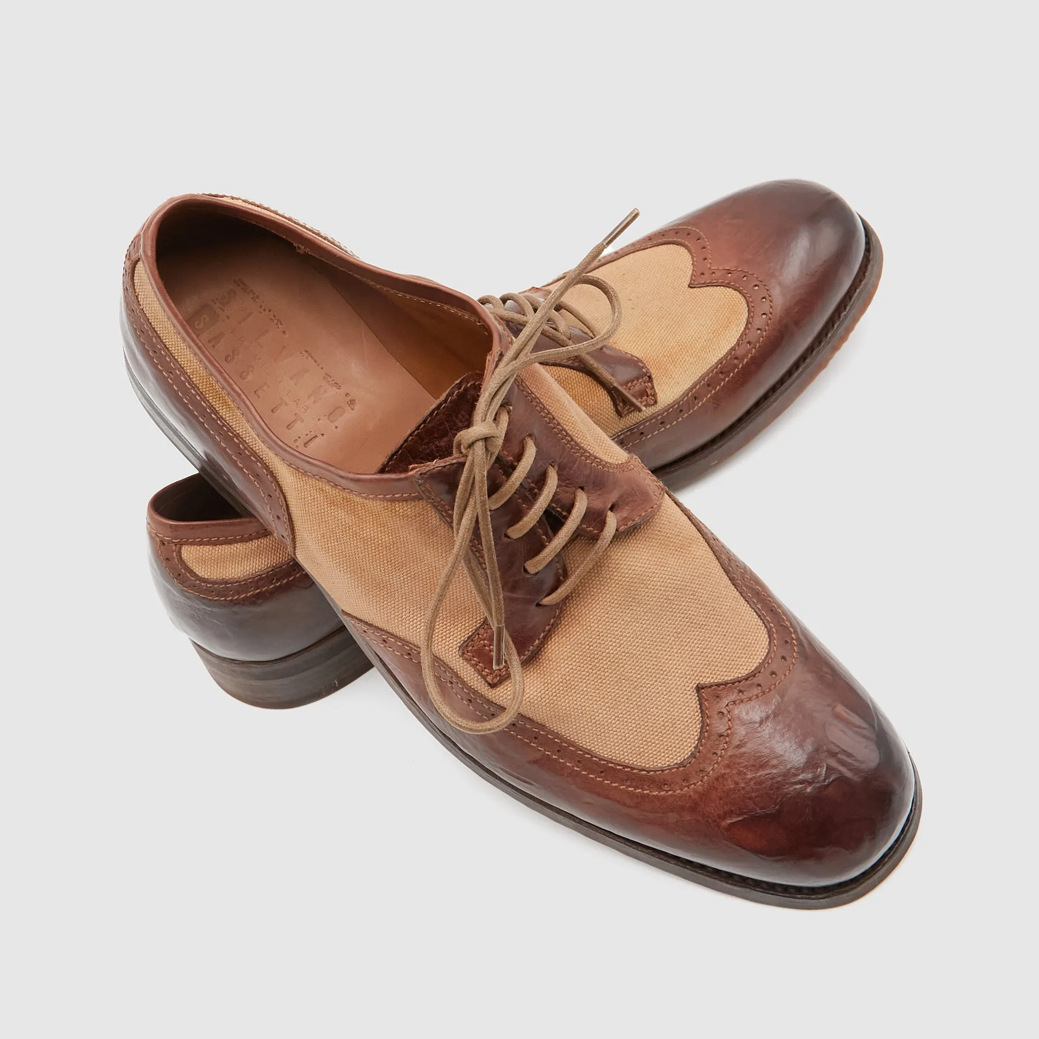 Silvano Sassetti Canvas Leather Mix Shoes