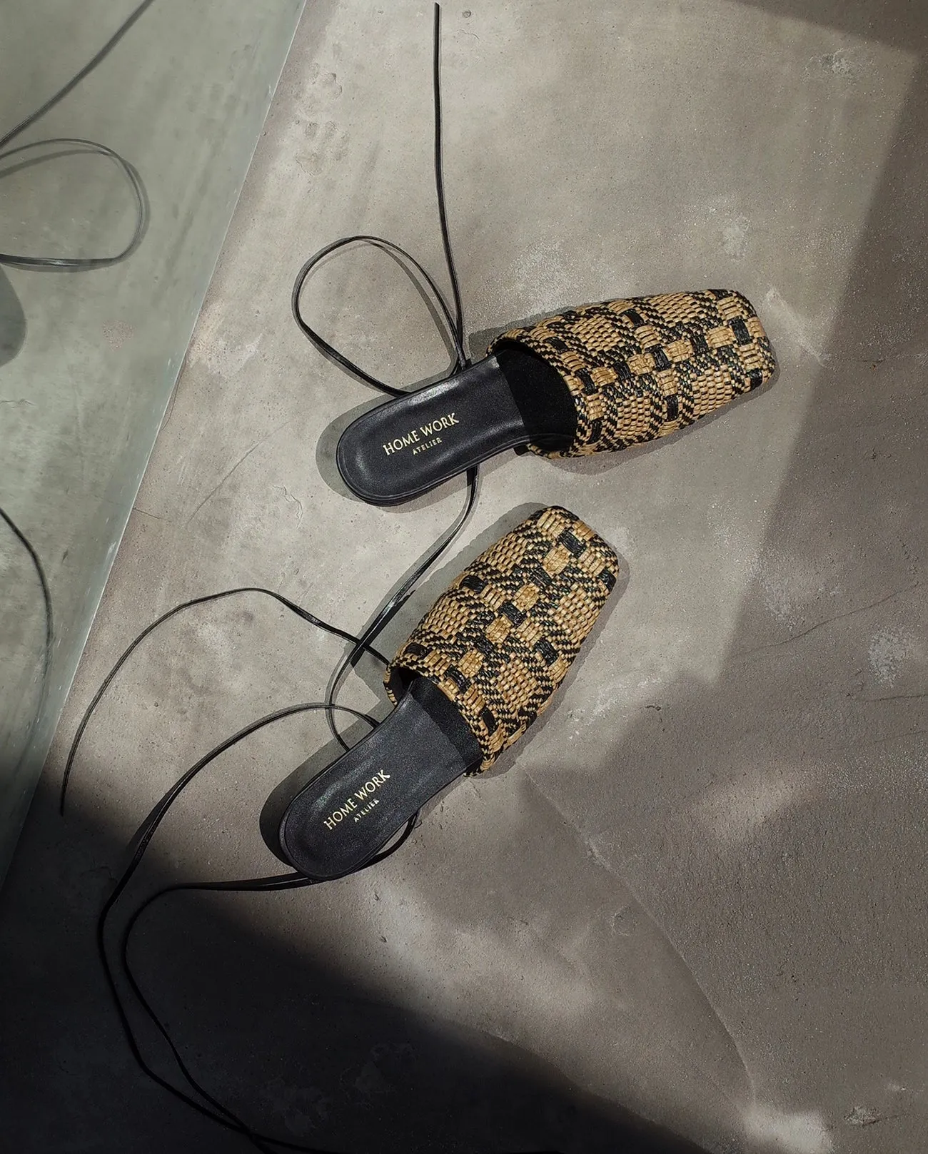 Slip-On Woven Square Toe Mules