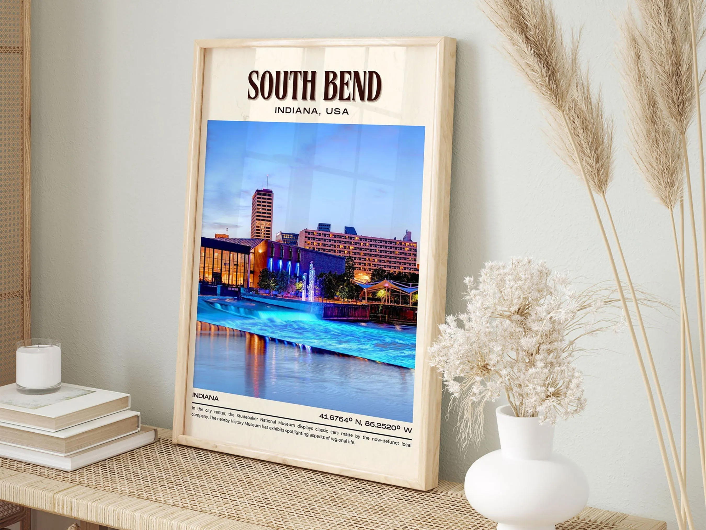 South Bend Vintage Wall Art, Indiana, USA