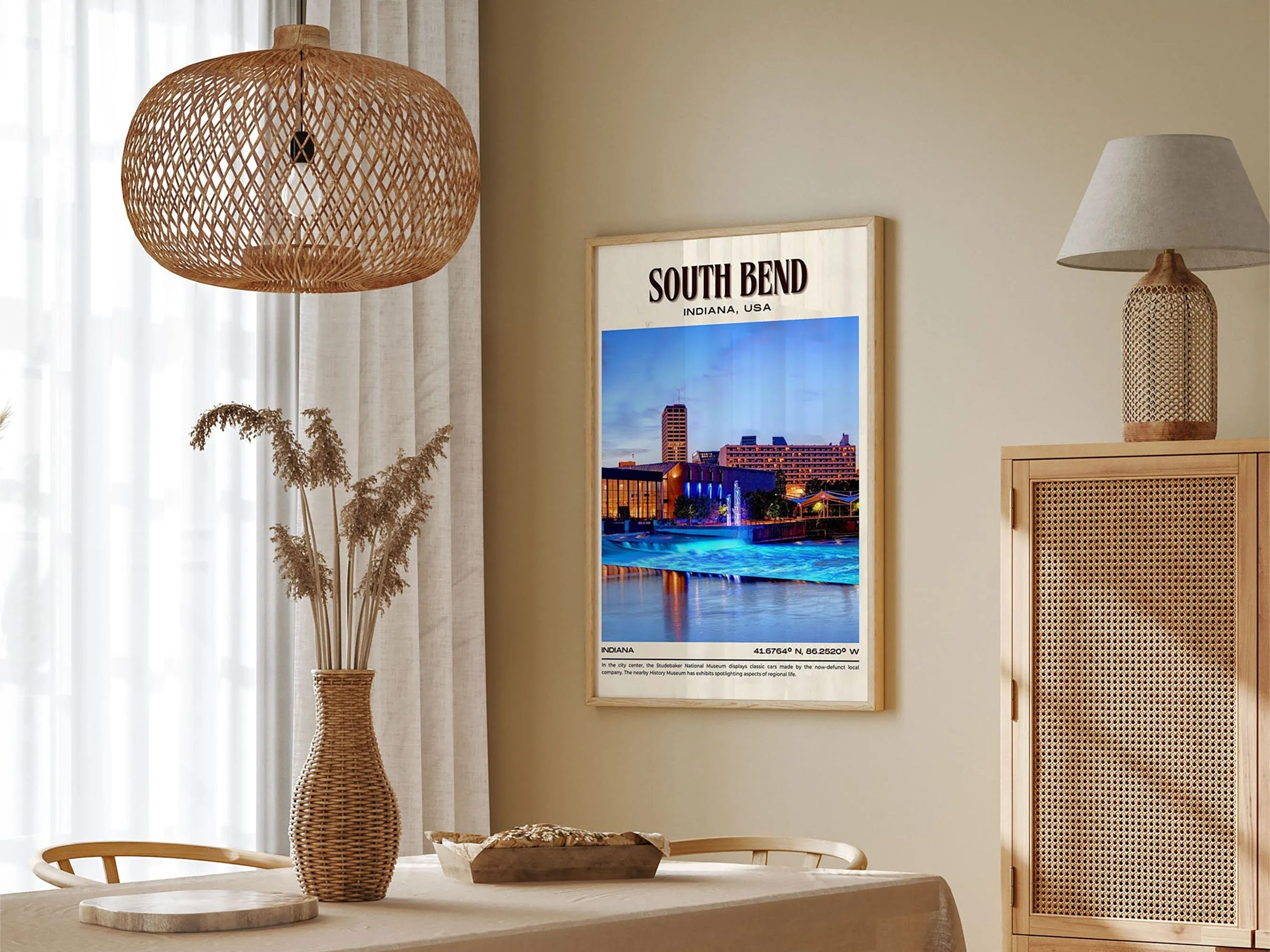 South Bend Vintage Wall Art, Indiana, USA