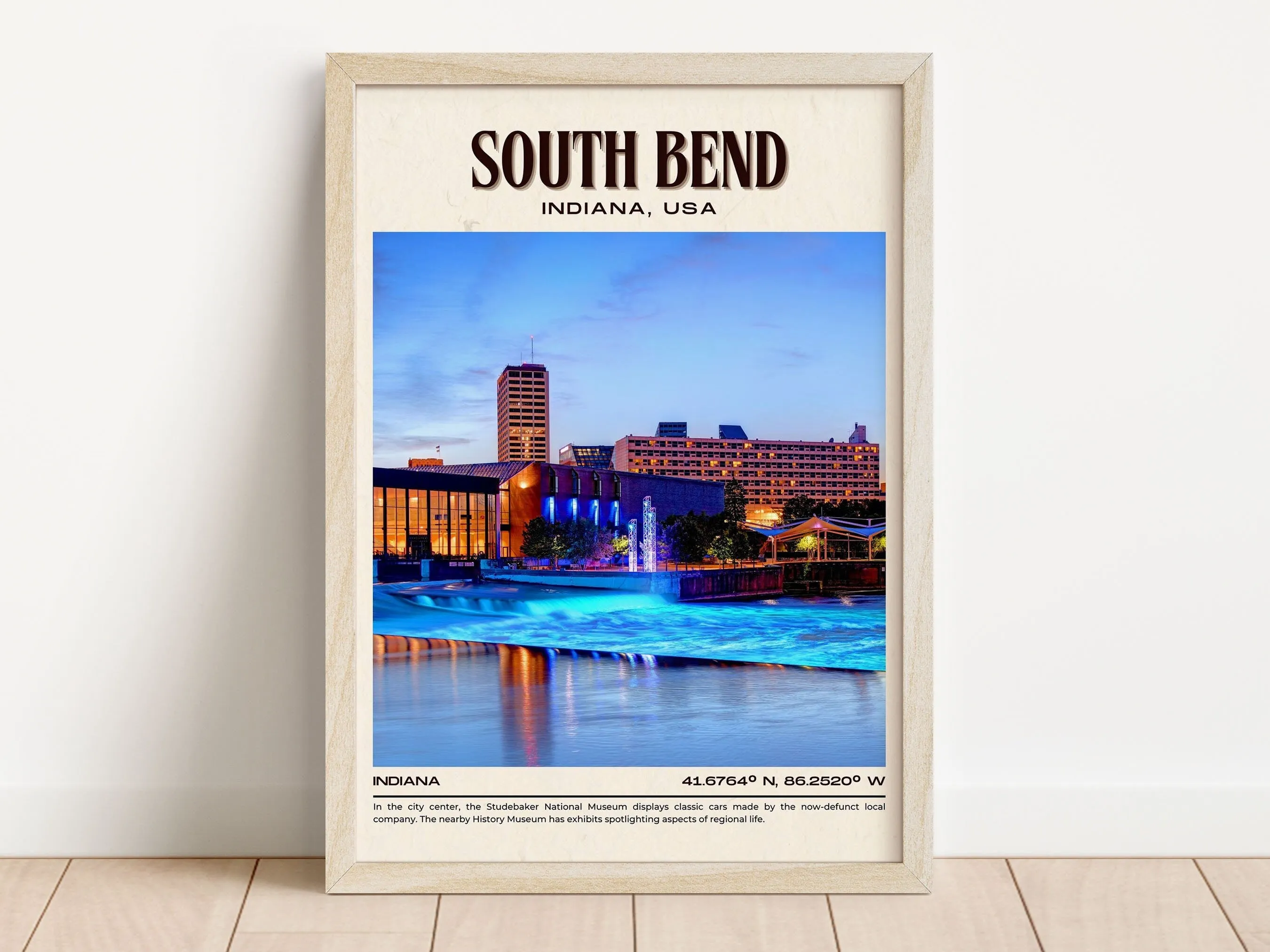 South Bend Vintage Wall Art, Indiana, USA