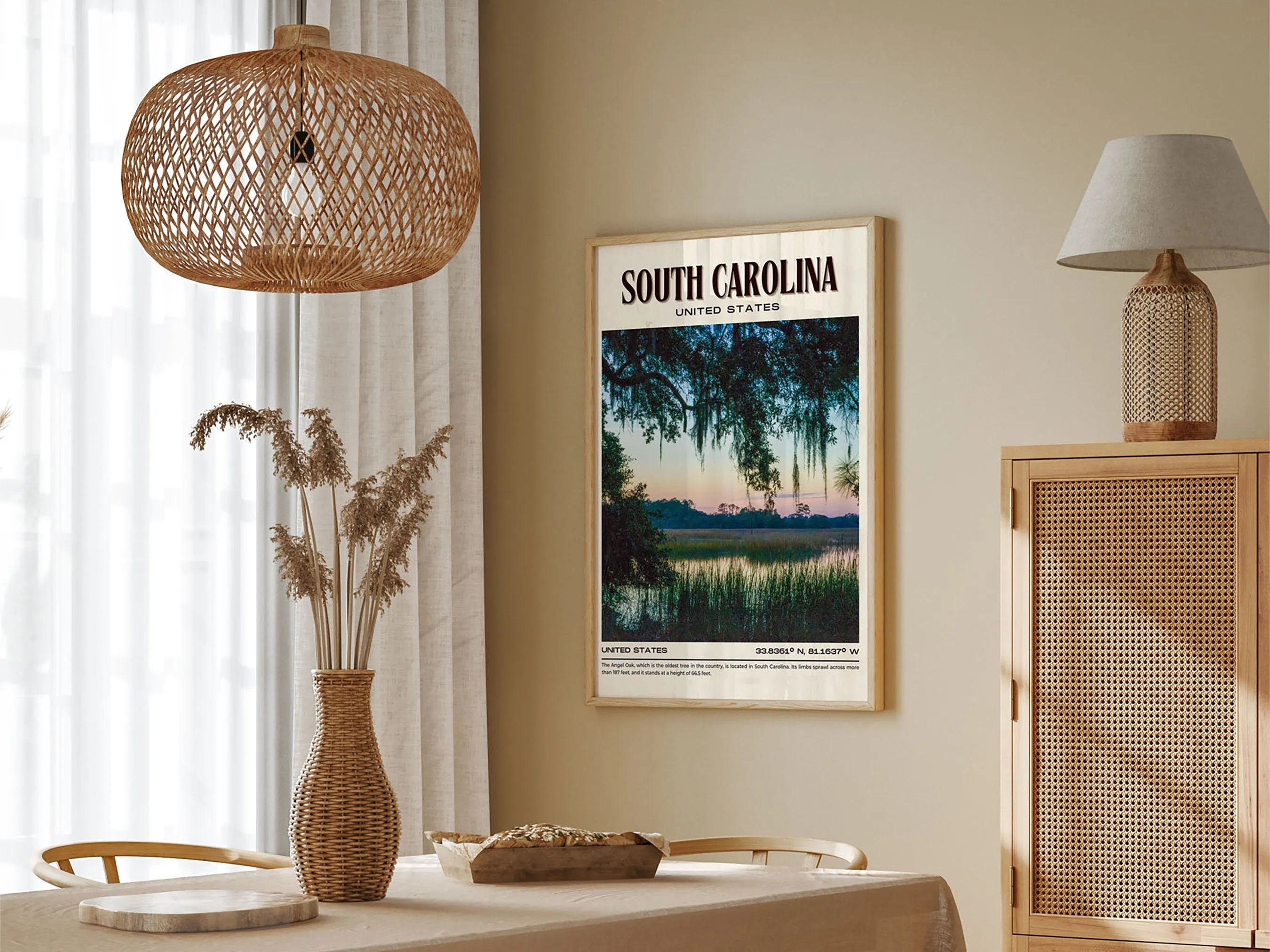 South Carolina Vintage Wall Art, USA