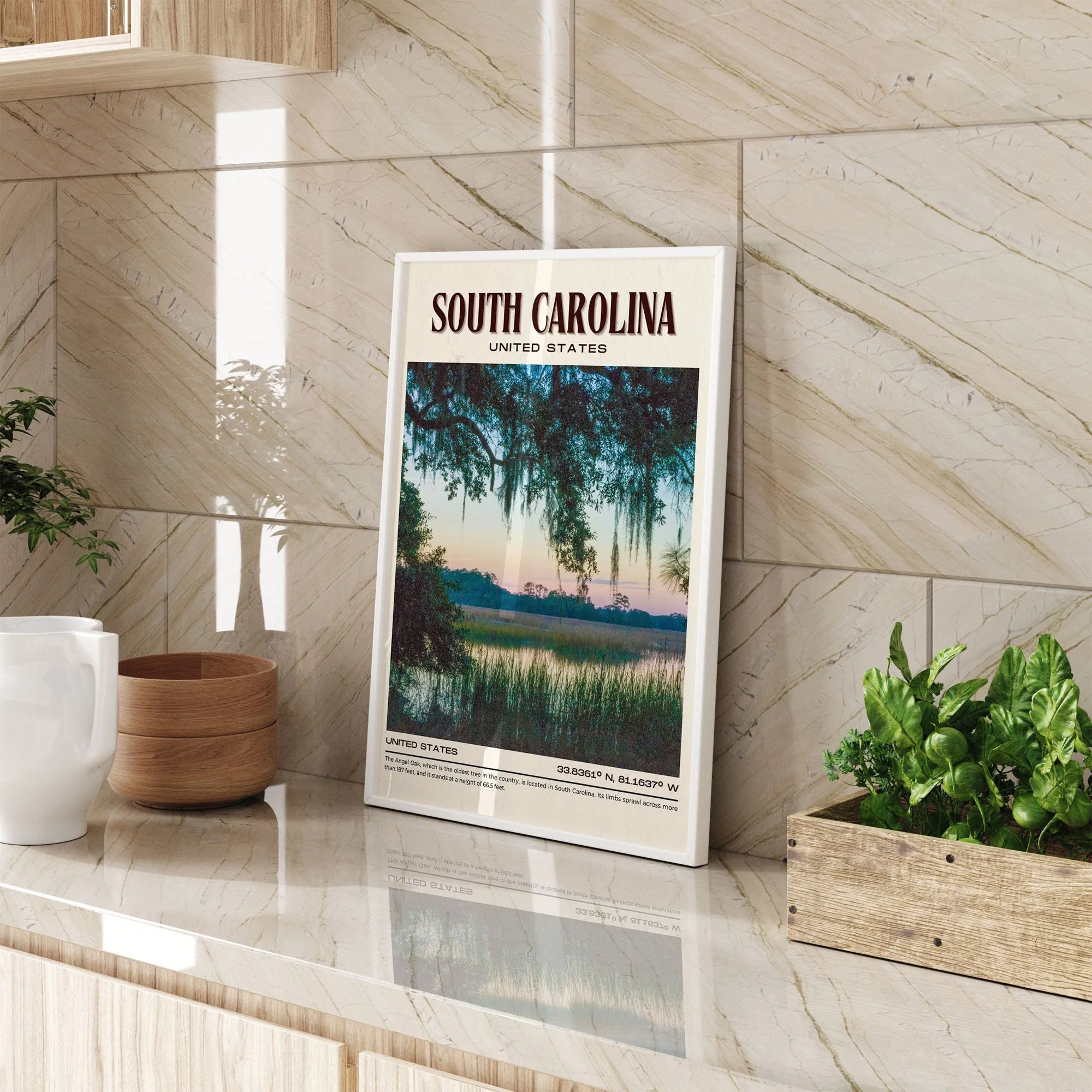 South Carolina Vintage Wall Art, USA
