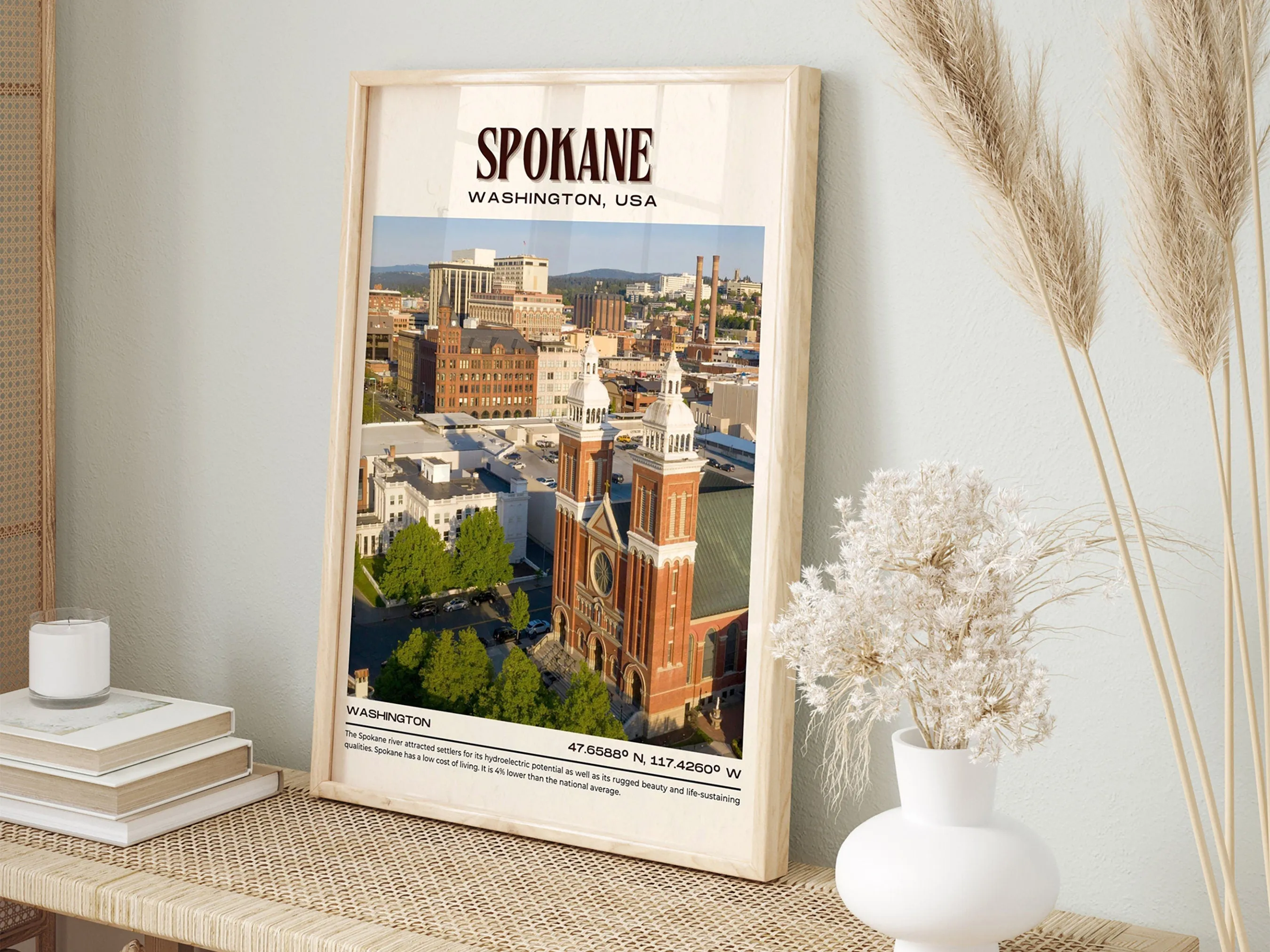 Spokane Vintage Wall Art, Washington, USA