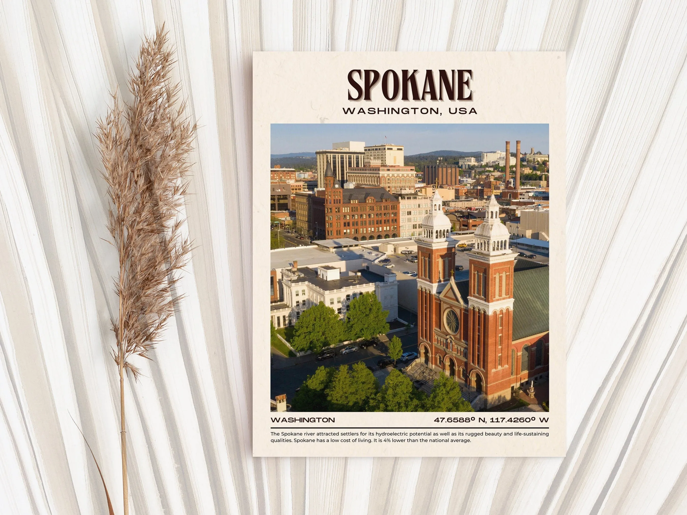 Spokane Vintage Wall Art, Washington, USA