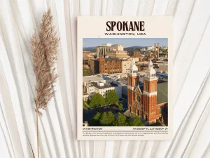 Spokane Vintage Wall Art, Washington, USA