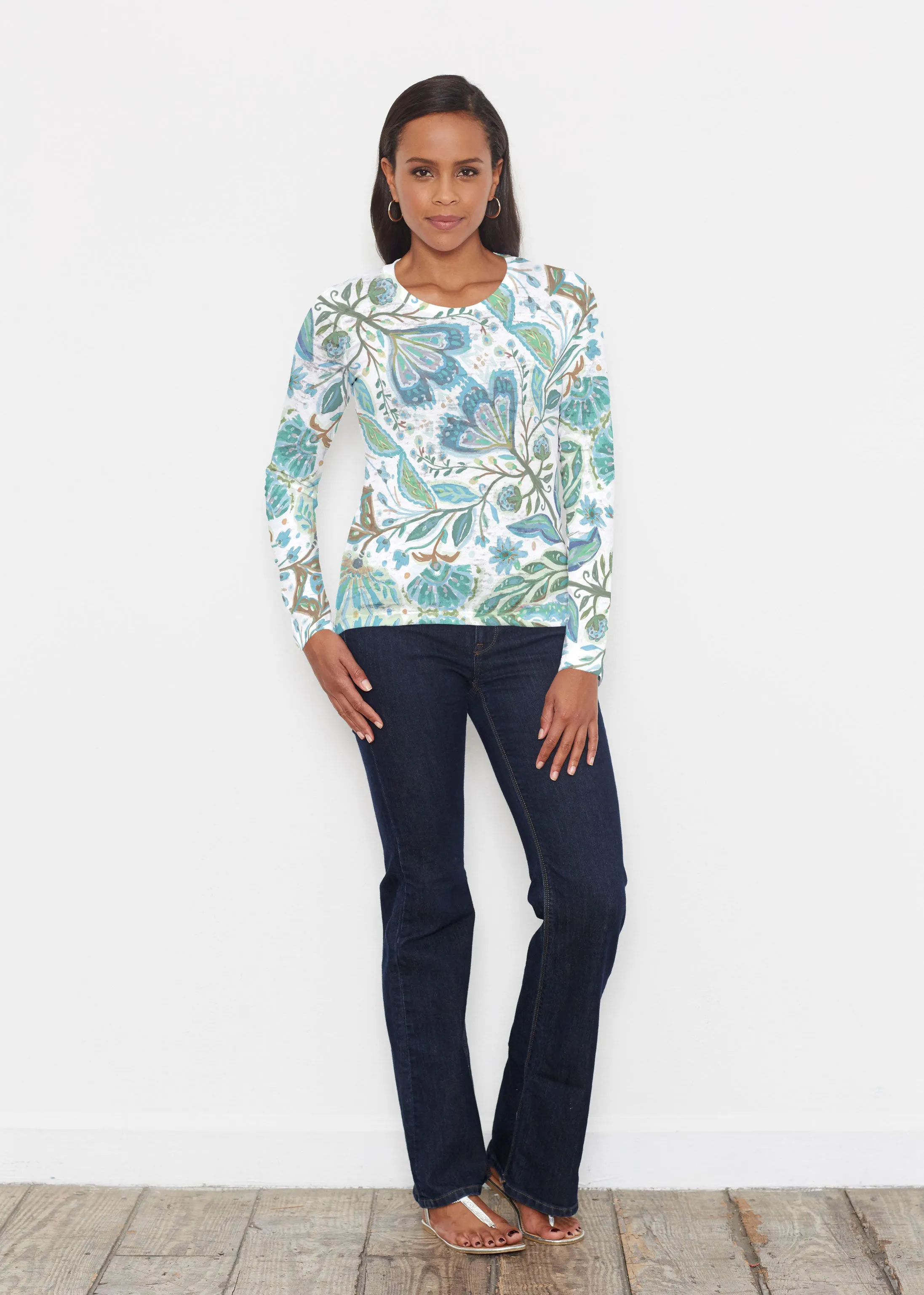 Spring Fantasy Green (17172) ~ Signature Long Sleeve Crew Shirt