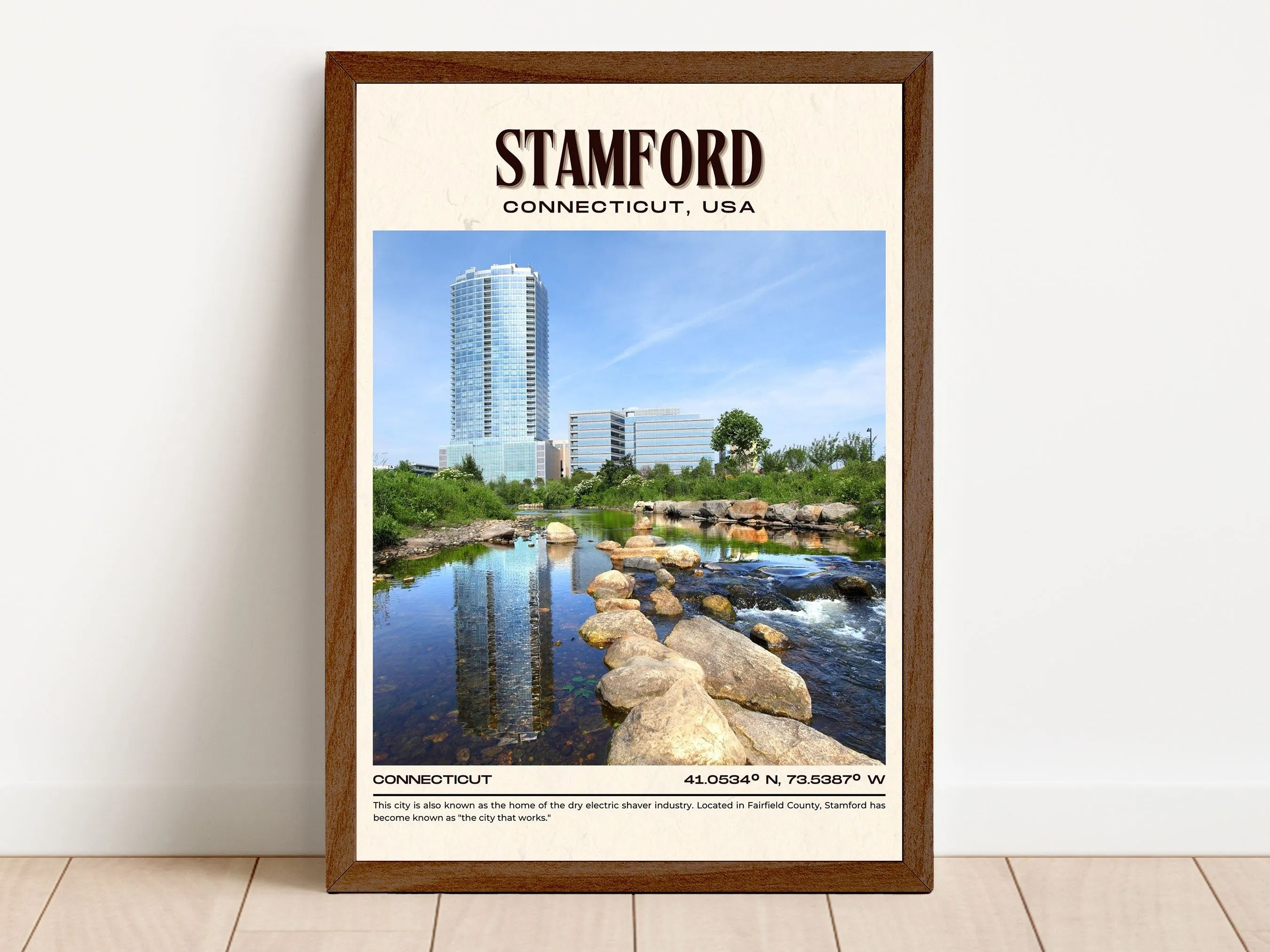 Stamford Vintage Wall Art, Connecticut, USA