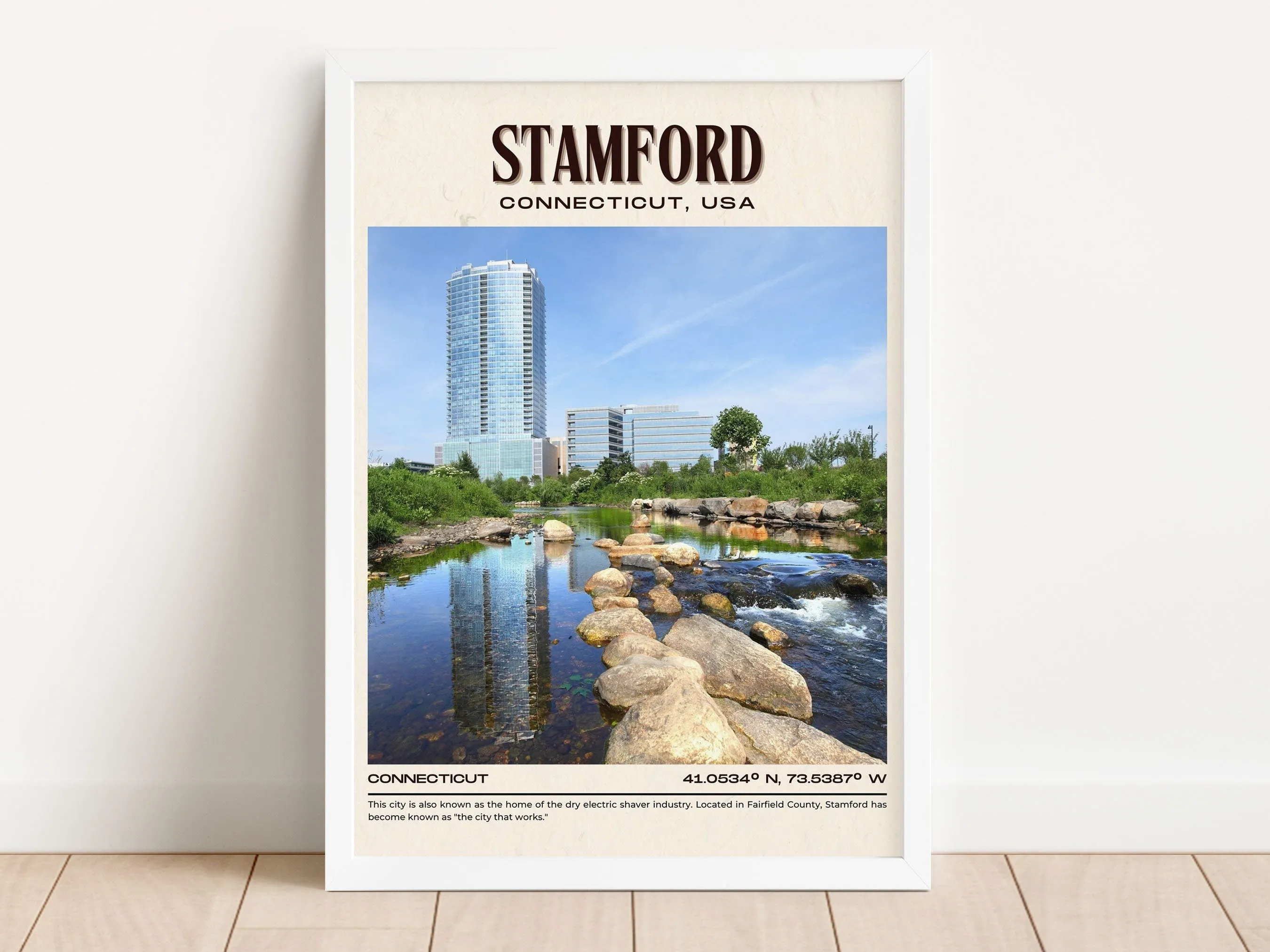 Stamford Vintage Wall Art, Connecticut, USA