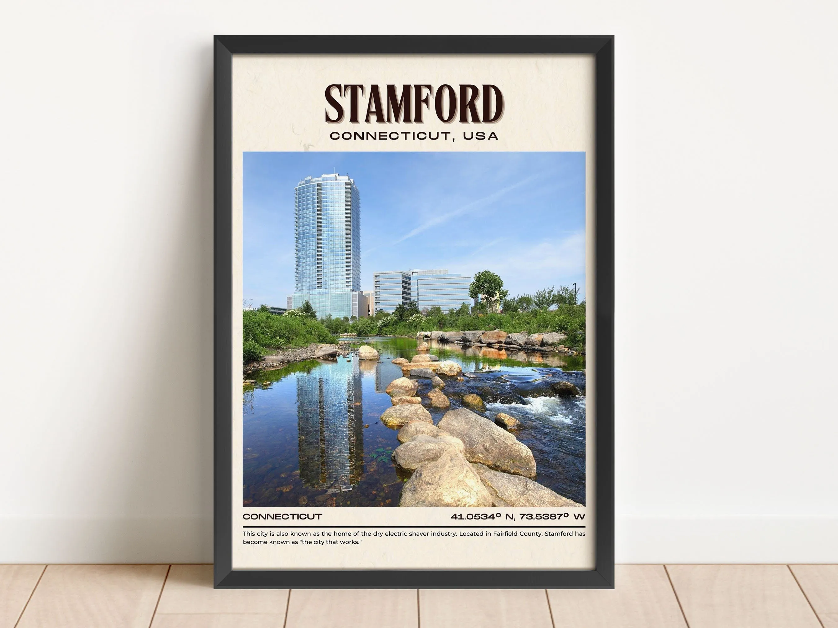 Stamford Vintage Wall Art, Connecticut, USA