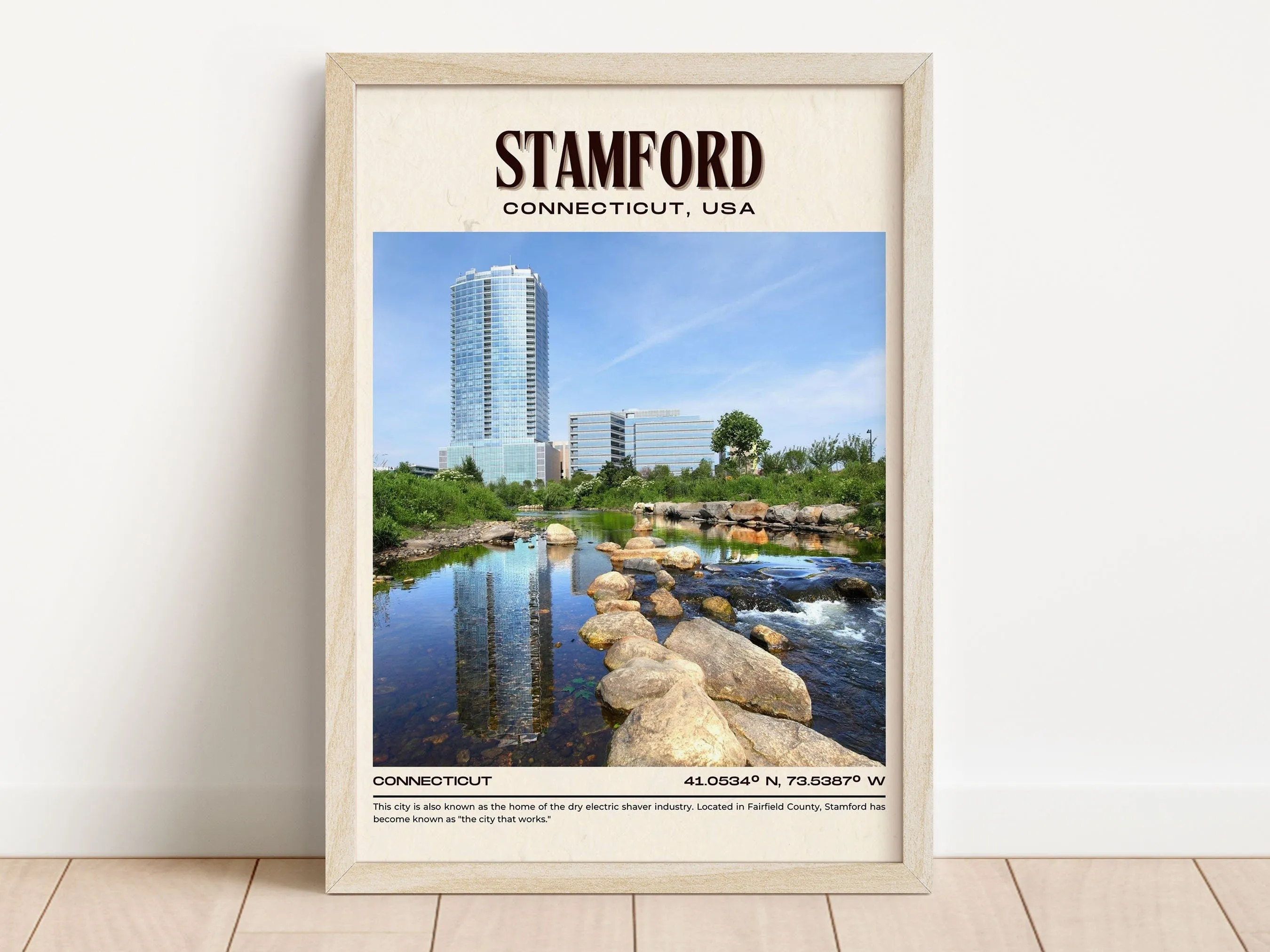 Stamford Vintage Wall Art, Connecticut, USA