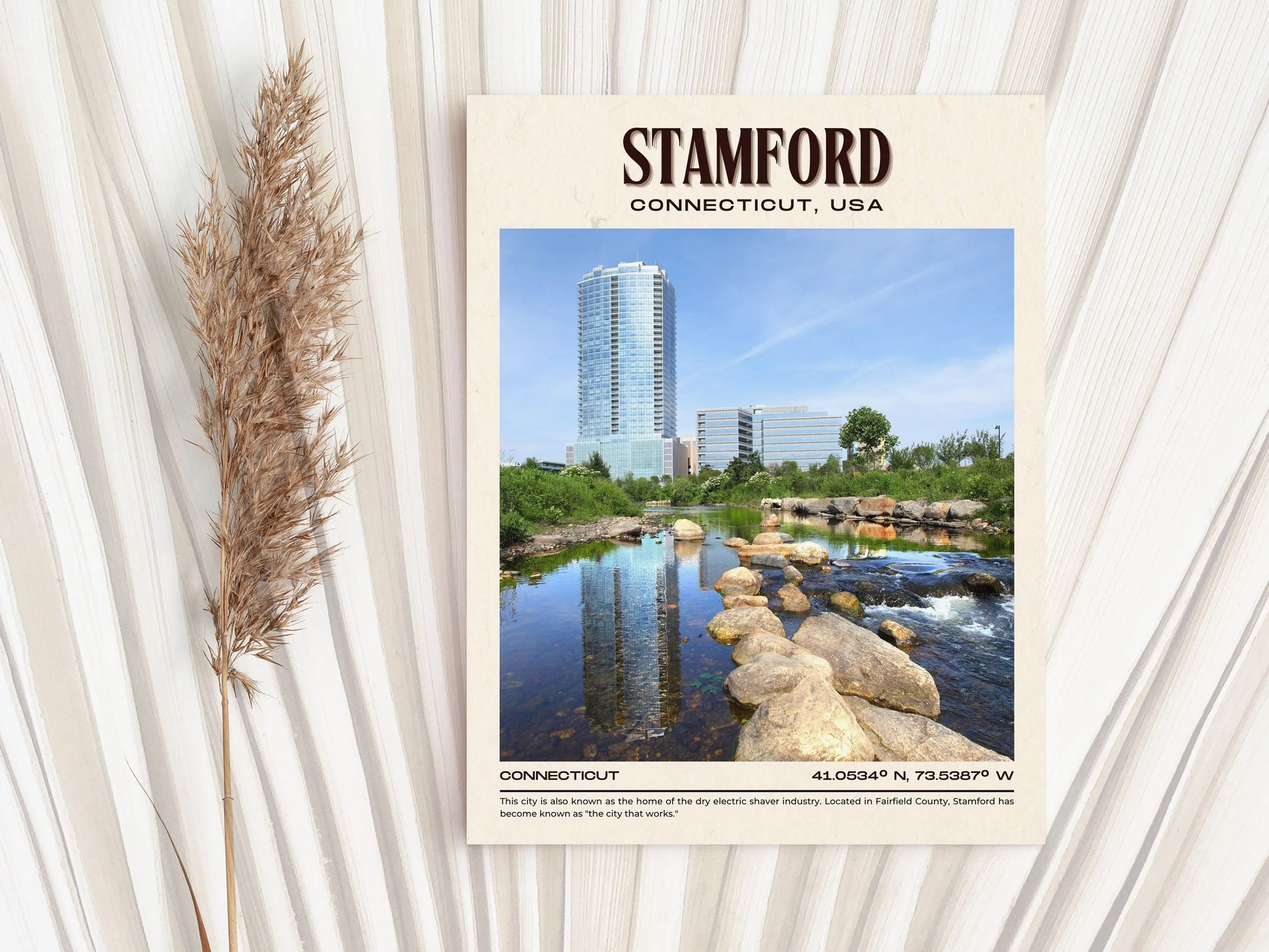 Stamford Vintage Wall Art, Connecticut, USA