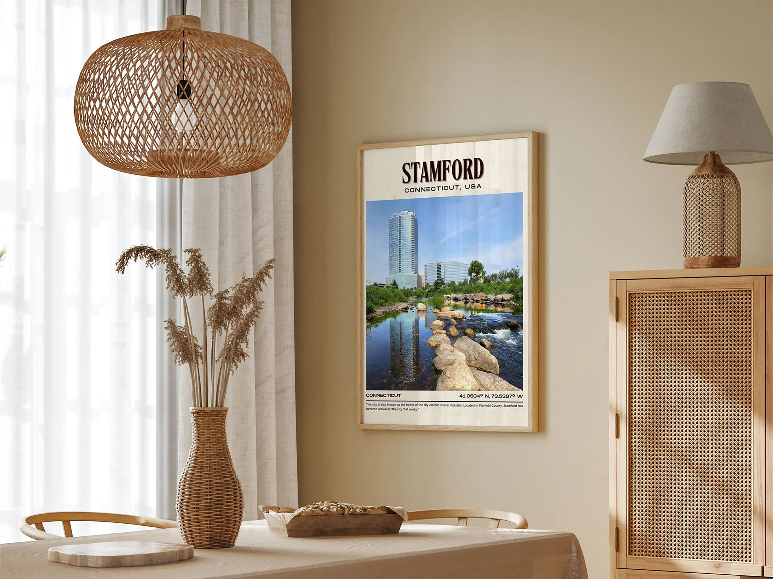 Stamford Vintage Wall Art, Connecticut, USA