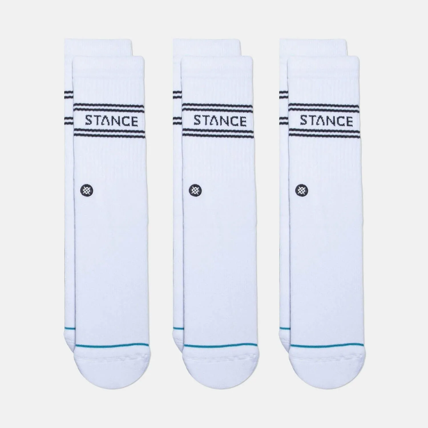 STANCE BASIC 3 PACK CREW WHITE