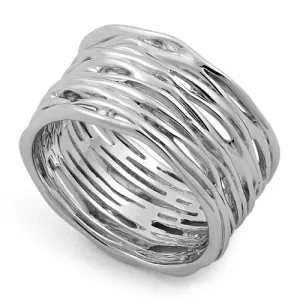 Sterling Silver Thick Woven Basket Ring