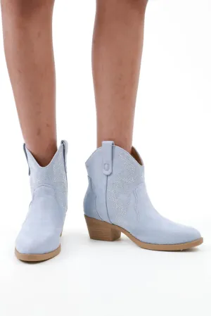 Suede Rhinestone Booties