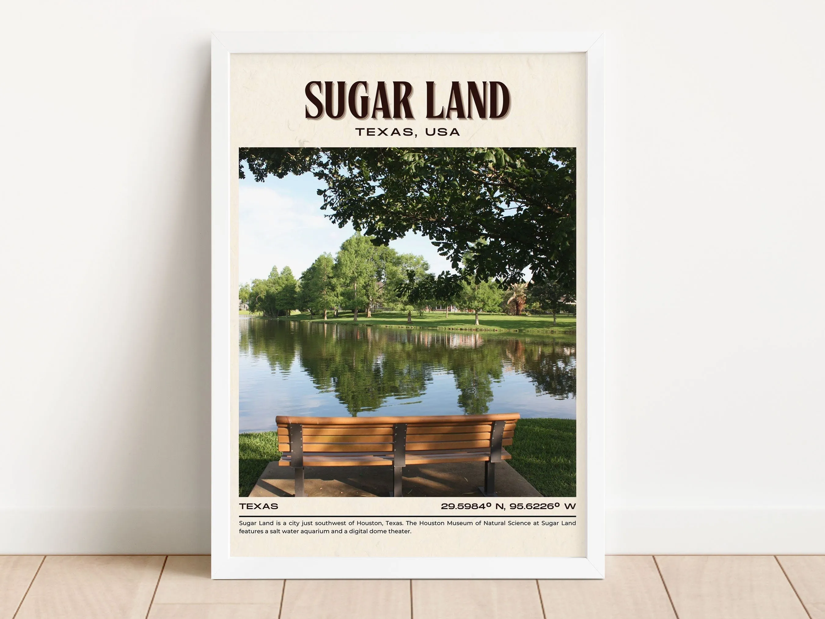 Sugar Land Vintage Wall Art, Texas, USA