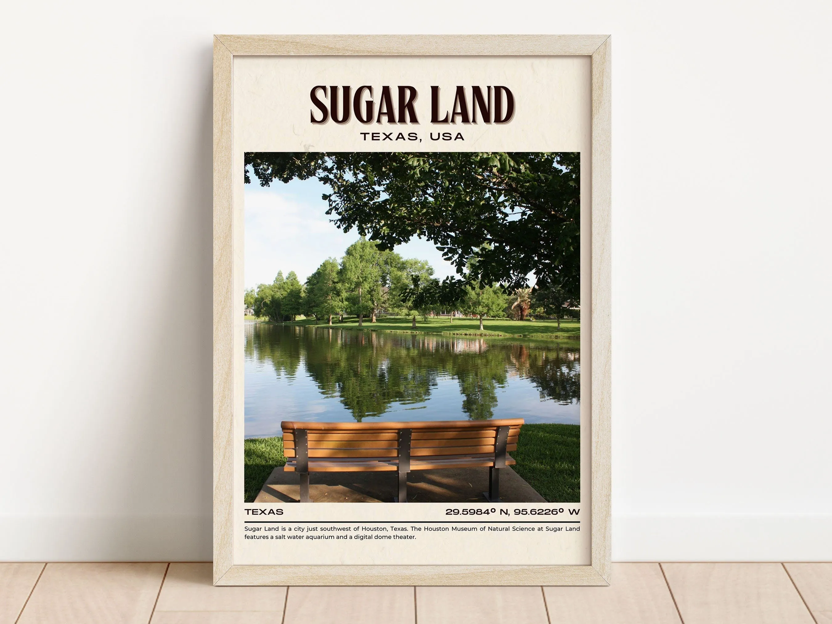 Sugar Land Vintage Wall Art, Texas, USA