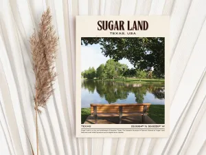 Sugar Land Vintage Wall Art, Texas, USA