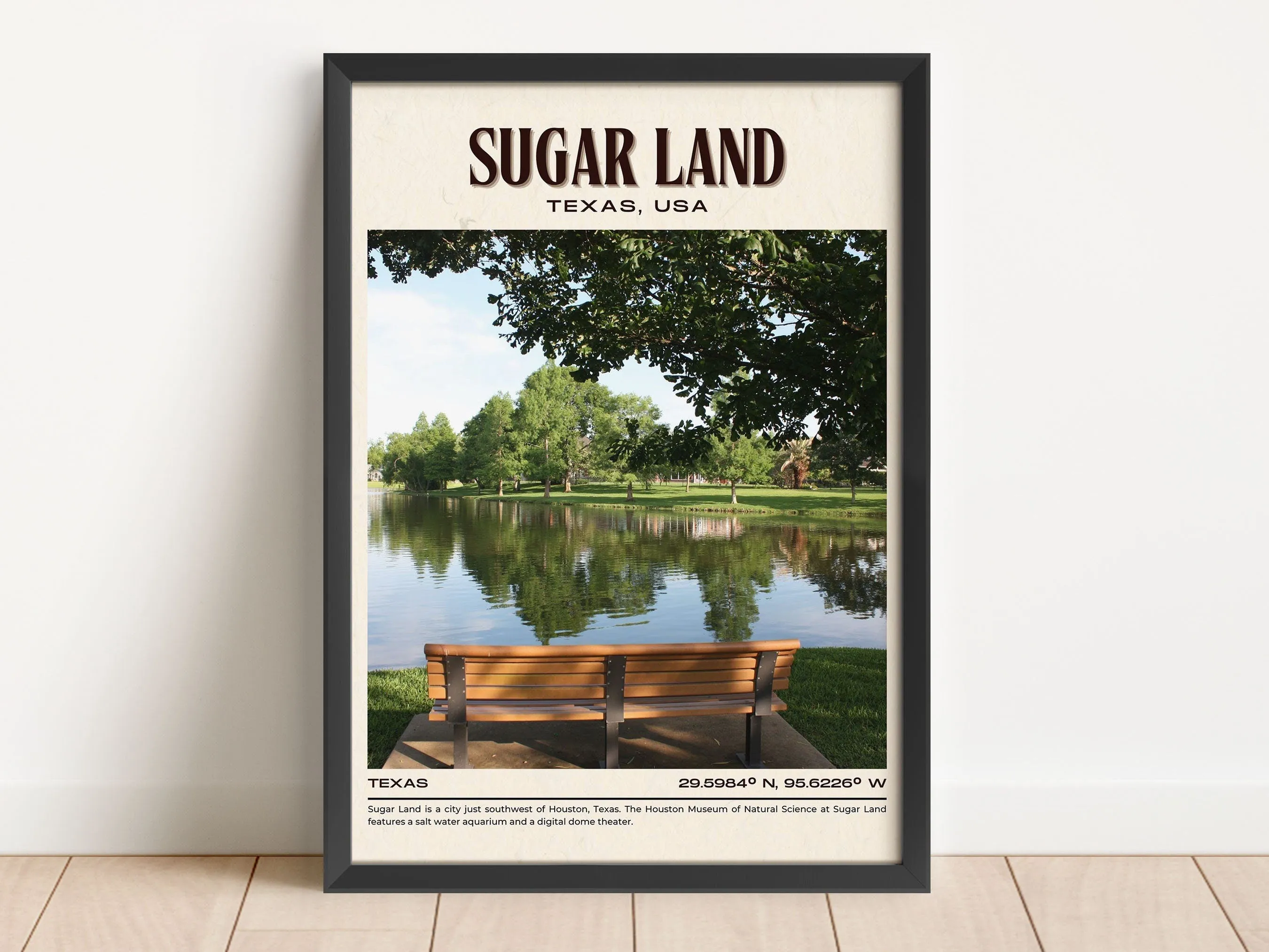 Sugar Land Vintage Wall Art, Texas, USA