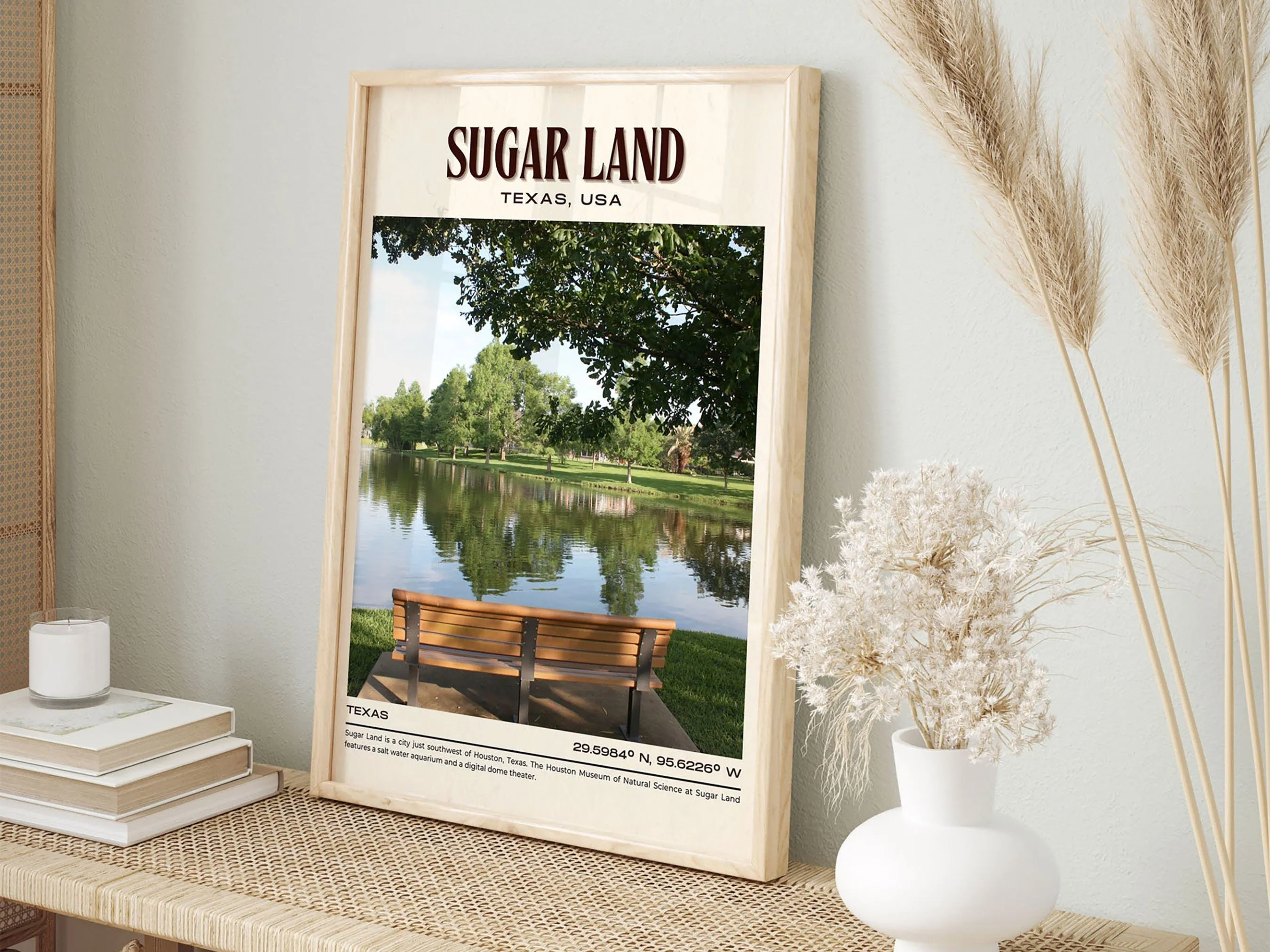 Sugar Land Vintage Wall Art, Texas, USA