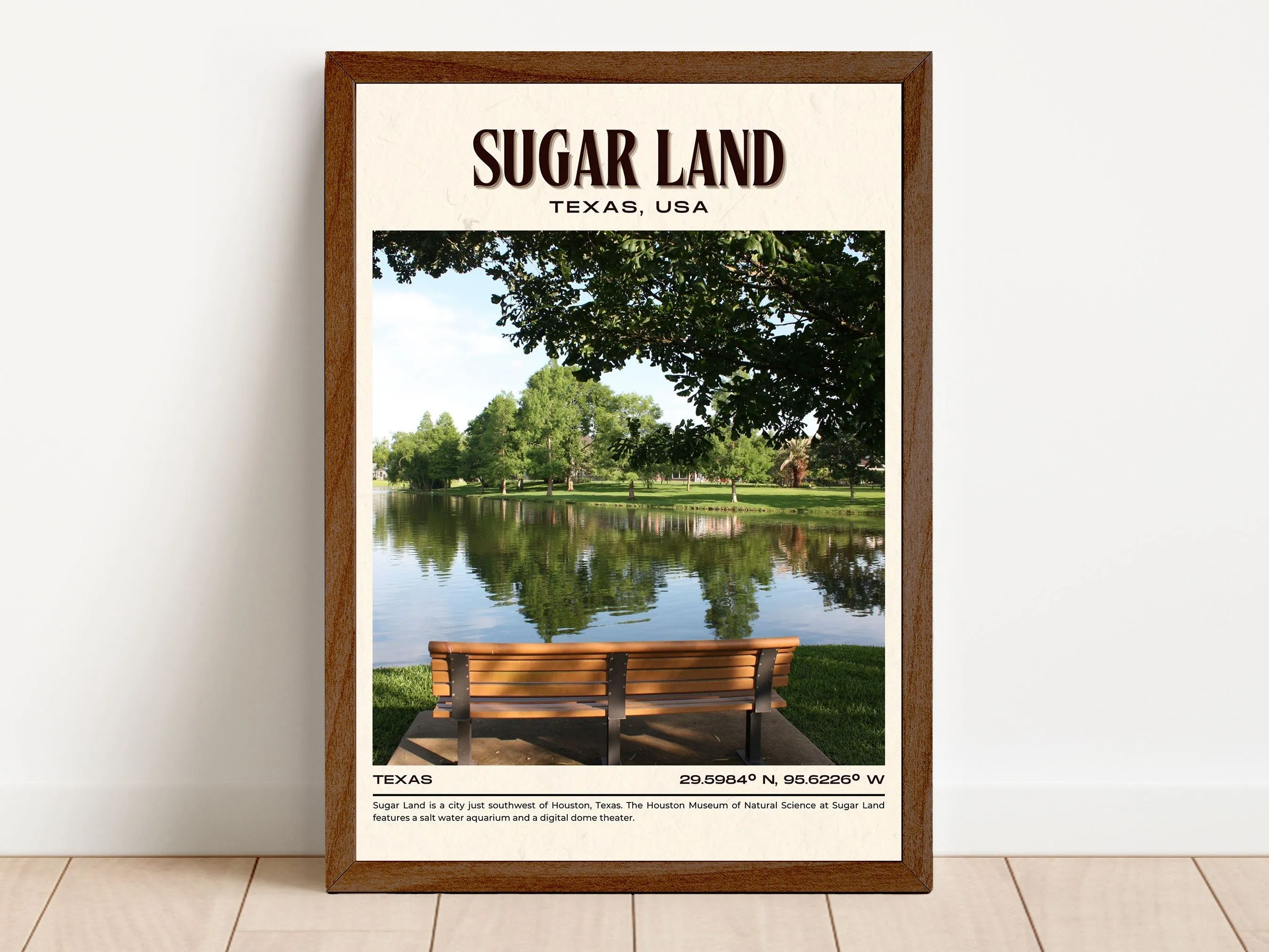 Sugar Land Vintage Wall Art, Texas, USA
