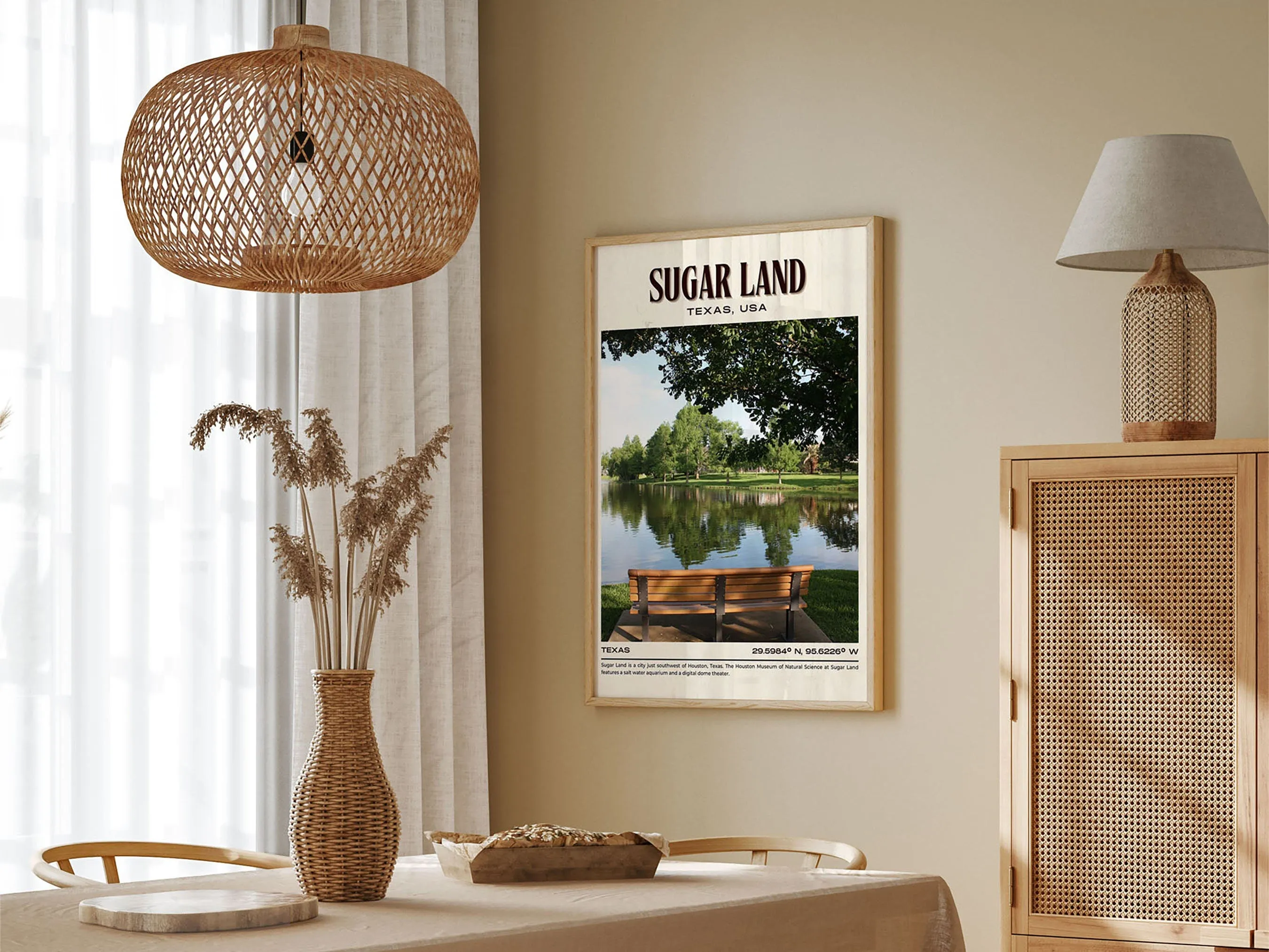 Sugar Land Vintage Wall Art, Texas, USA