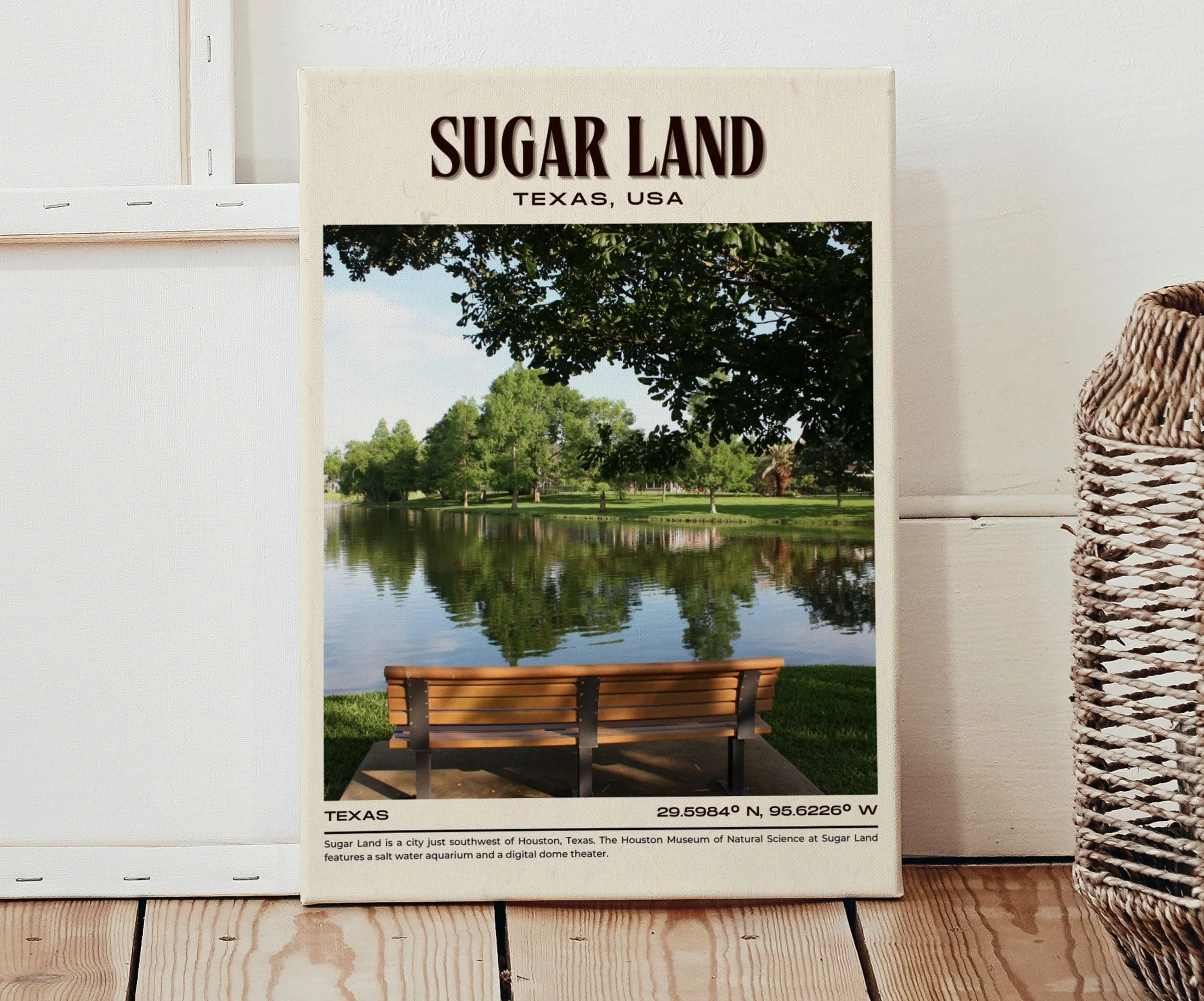 Sugar Land Vintage Wall Art, Texas, USA