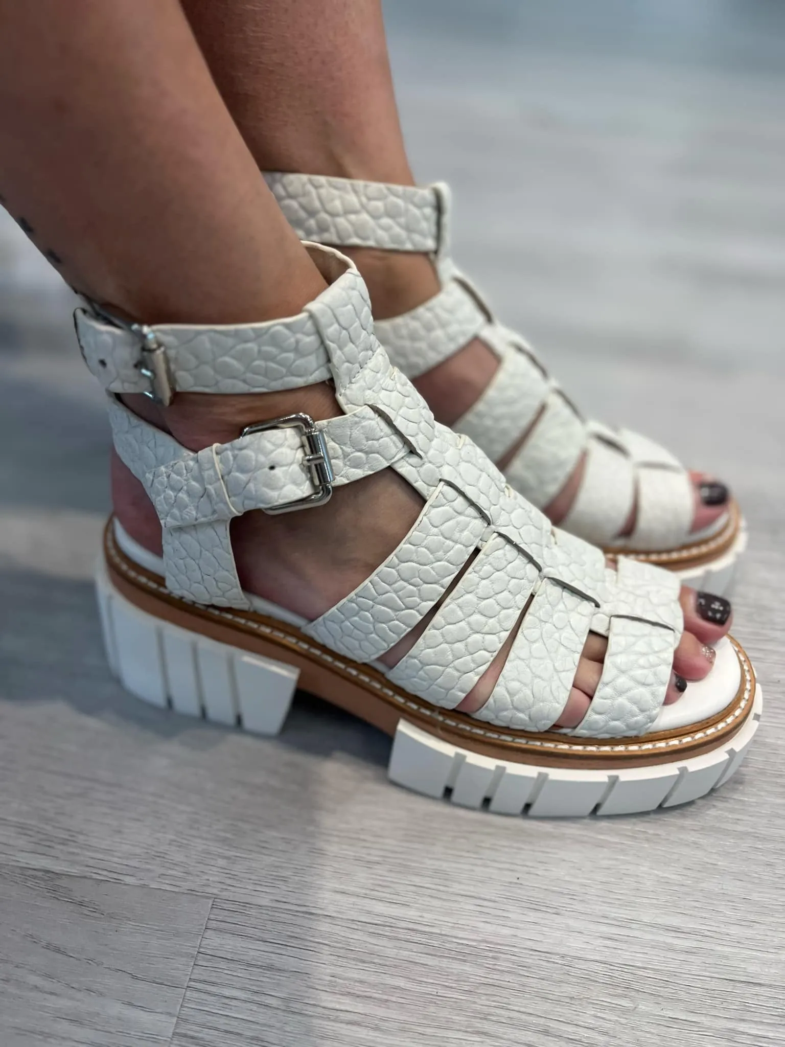 Tamara London Baddiz Sandal - White Rhino