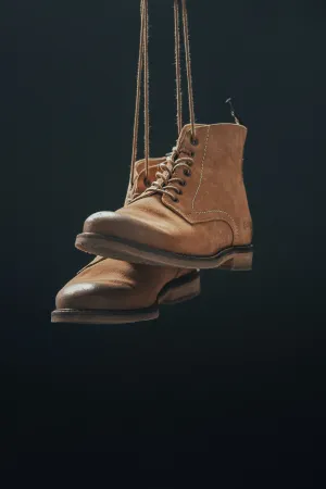 Tan Suede Lace-Up Boots
