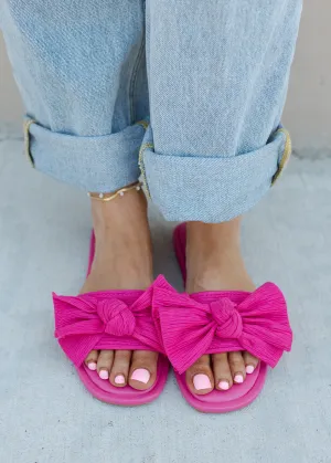 Tao Hot Pink Bow Slide Sandal