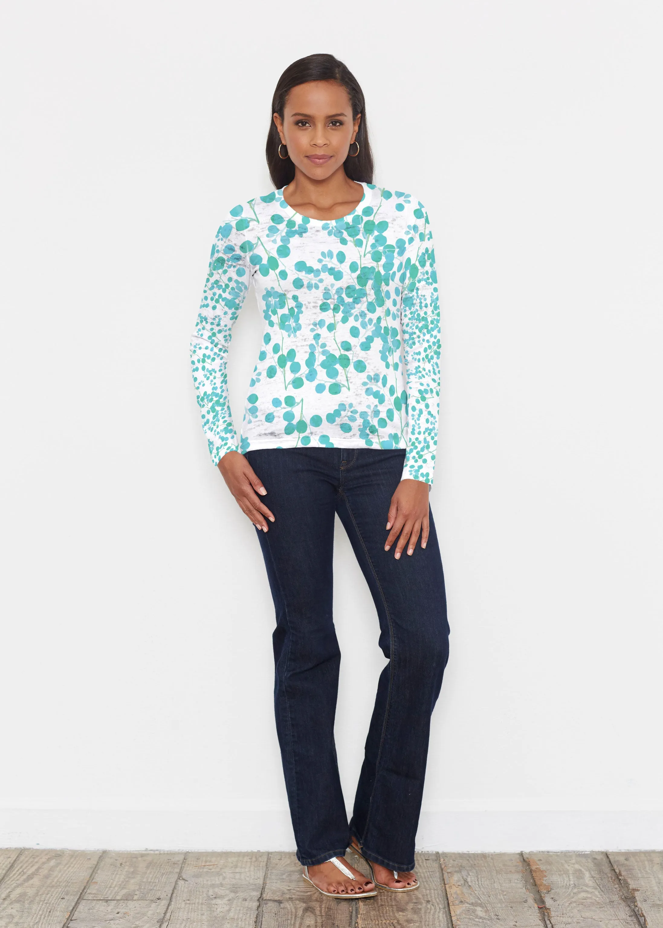 Teal Pome (7863) ~ Signature Long Sleeve Crew Shirt