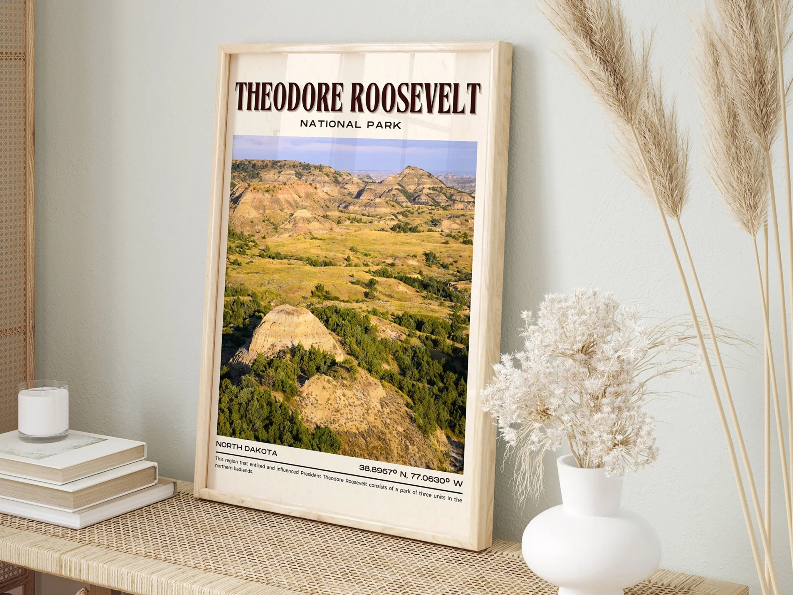 Theodore Roosevelt Vintage Wall Art, North Dakota, USA