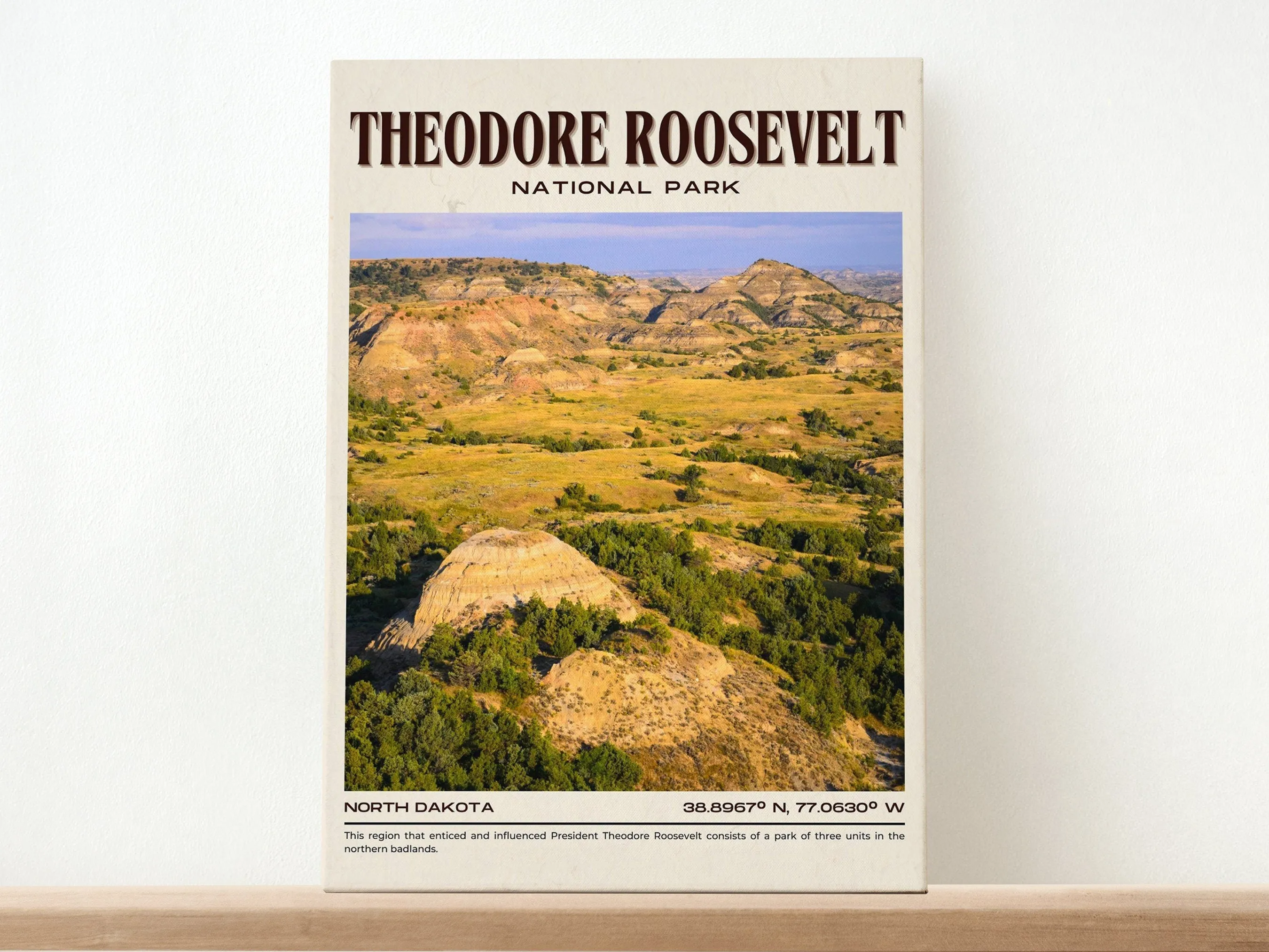 Theodore Roosevelt Vintage Wall Art, North Dakota, USA
