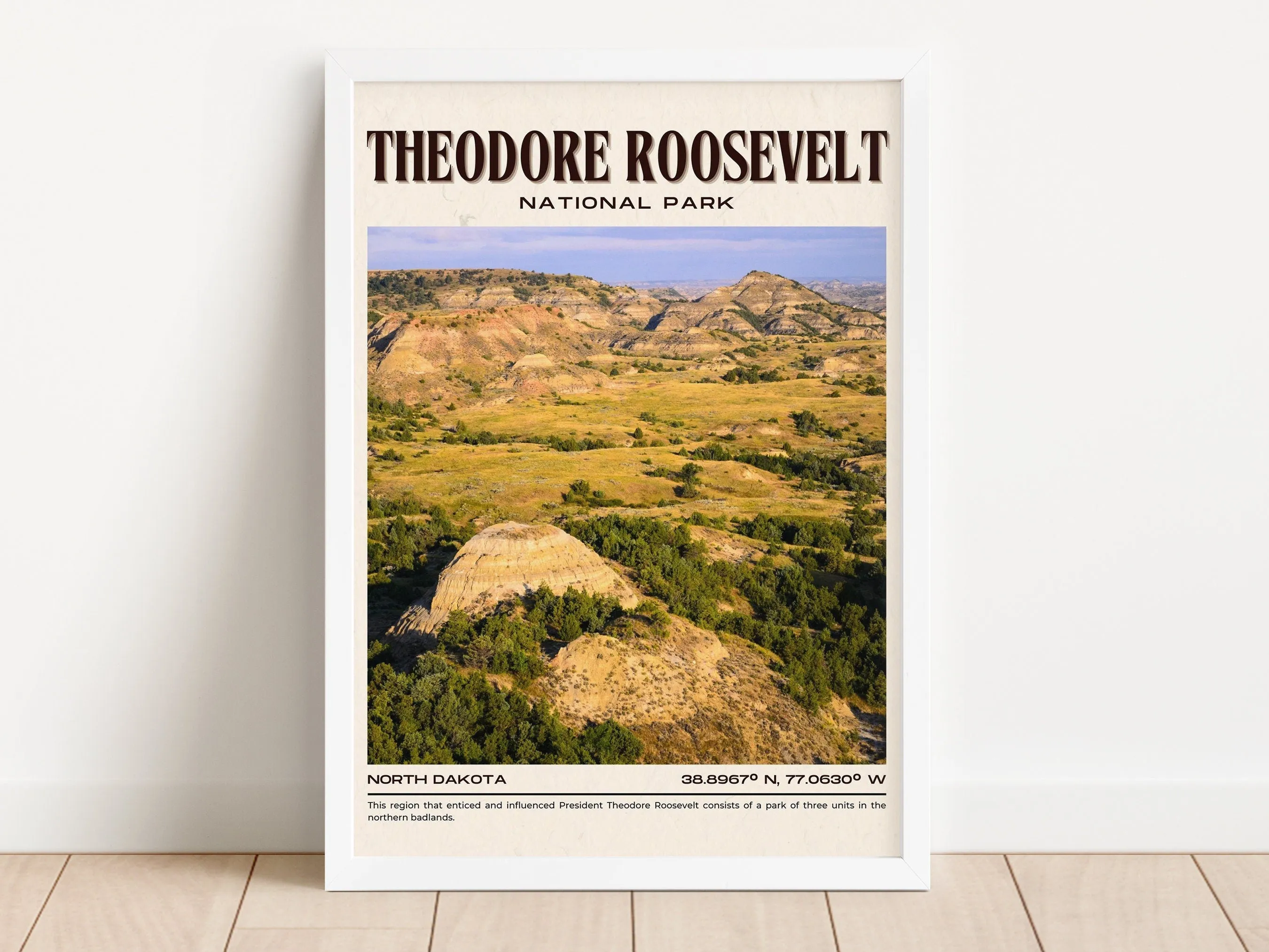 Theodore Roosevelt Vintage Wall Art, North Dakota, USA