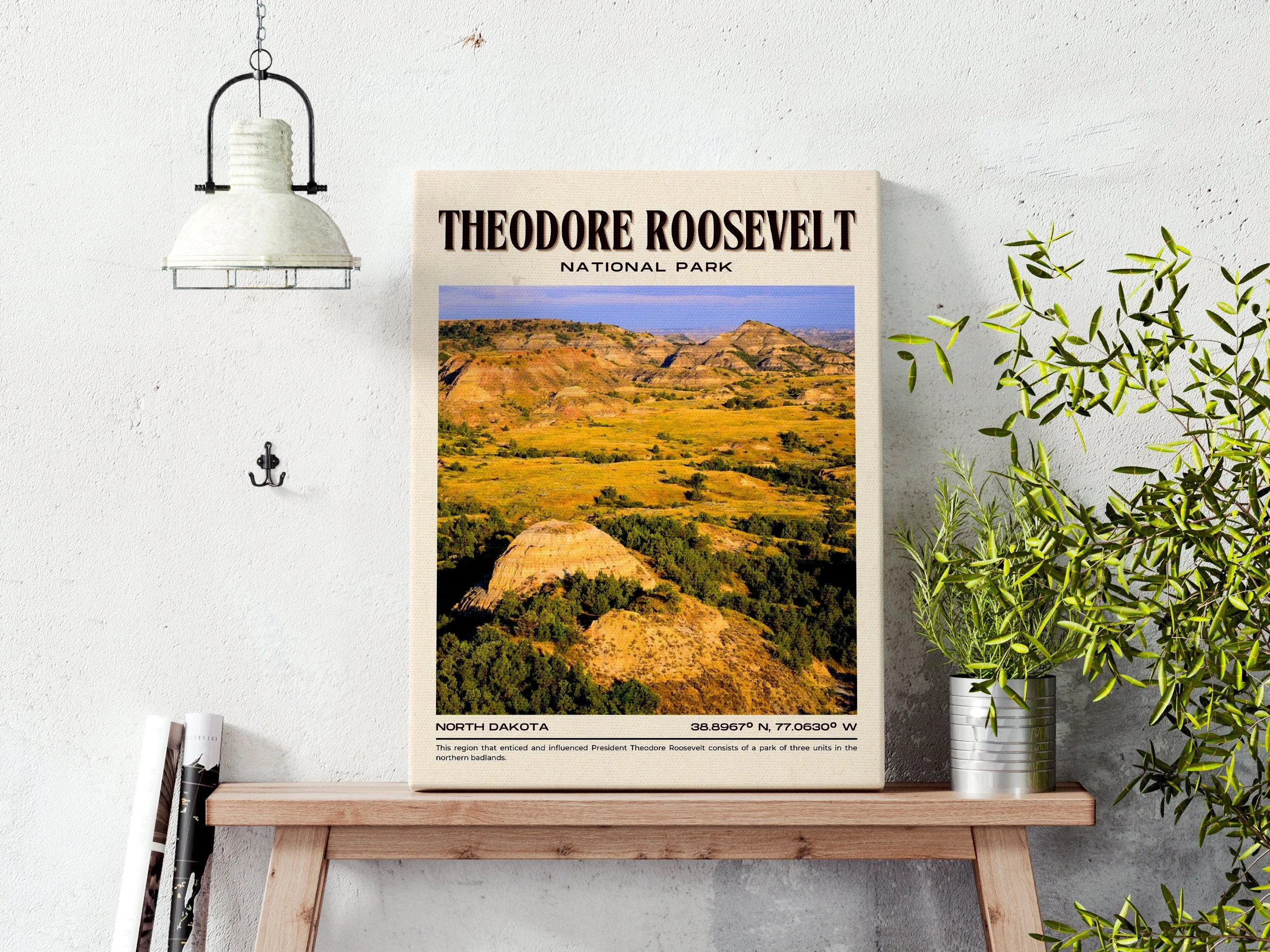 Theodore Roosevelt Vintage Wall Art, North Dakota, USA