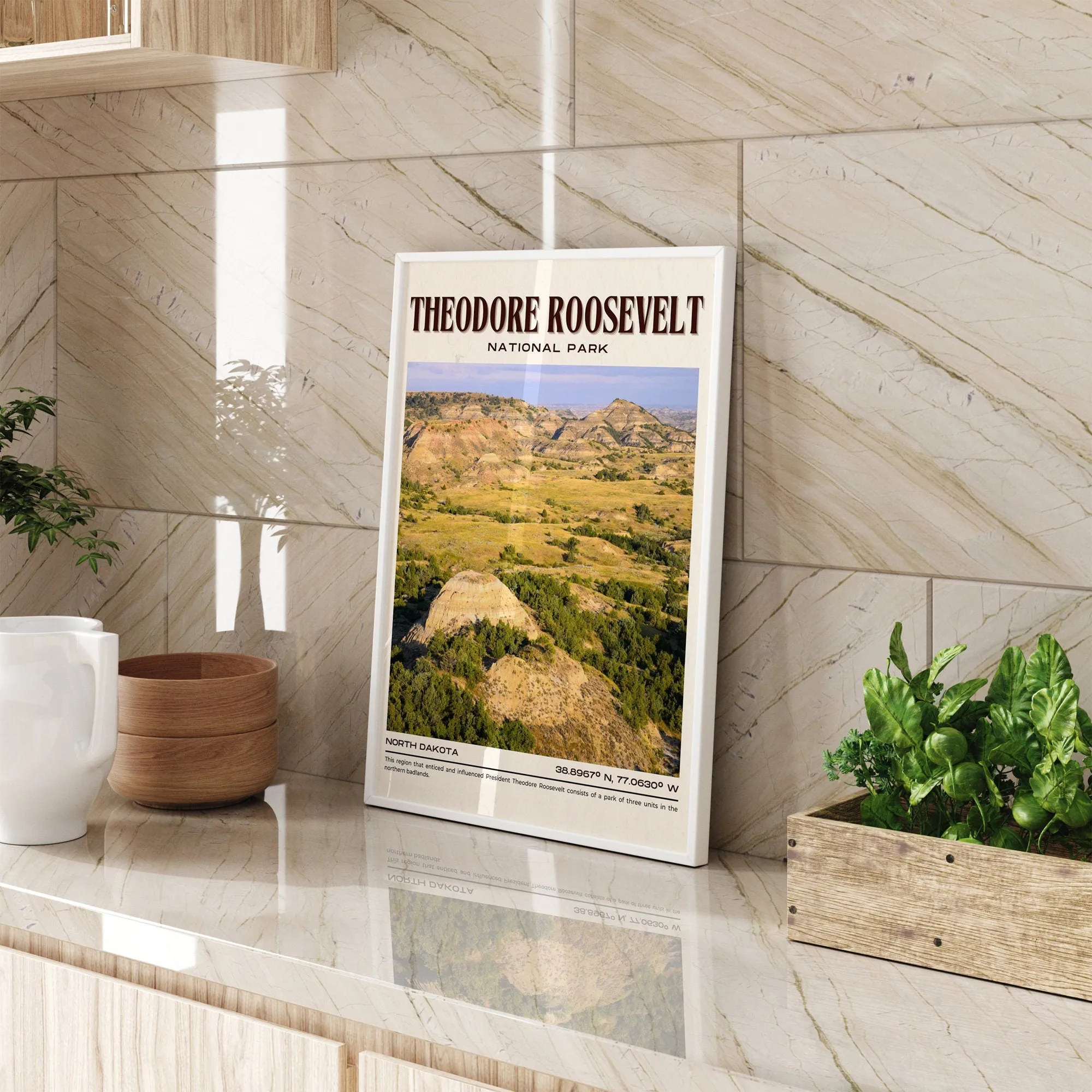 Theodore Roosevelt Vintage Wall Art, North Dakota, USA