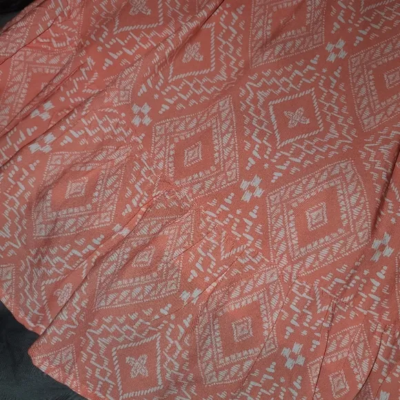 Torrid Peach Aztec Print Dress, 00 or M/L