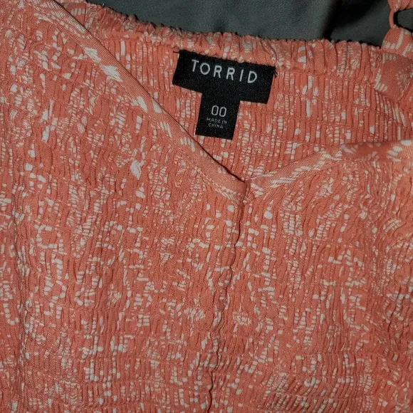 Torrid Peach Aztec Print Dress, 00 or M/L
