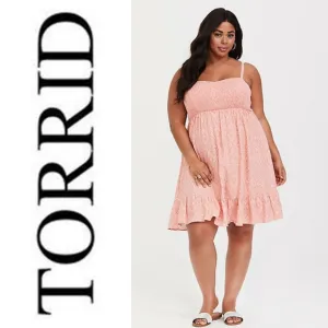 Torrid Peach Aztec Print Dress, 00 or M/L