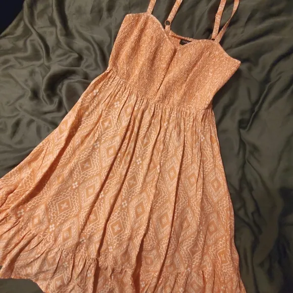 Torrid Peach Aztec Print Dress, 00 or M/L