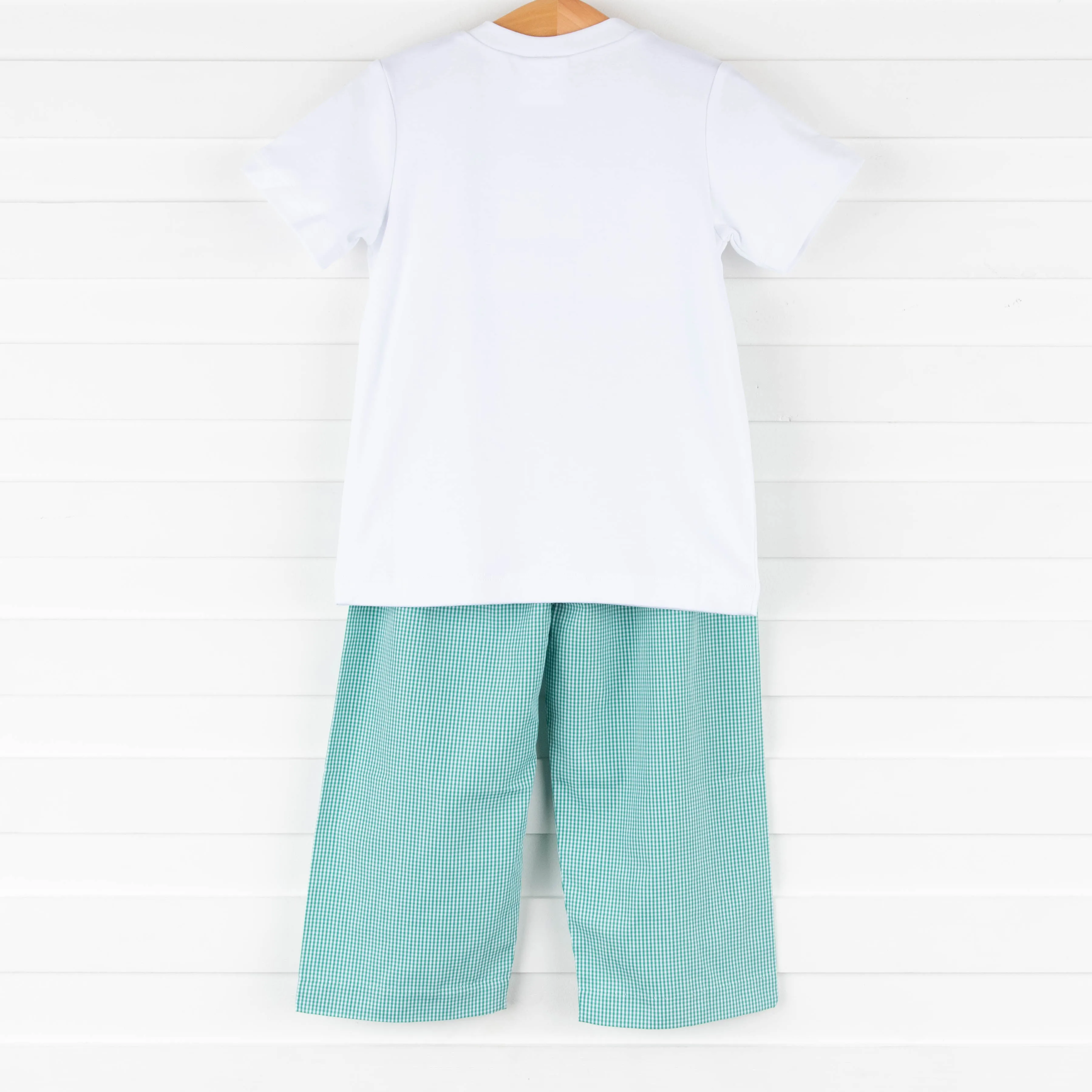 Tractor Smocked Pant Set, Green