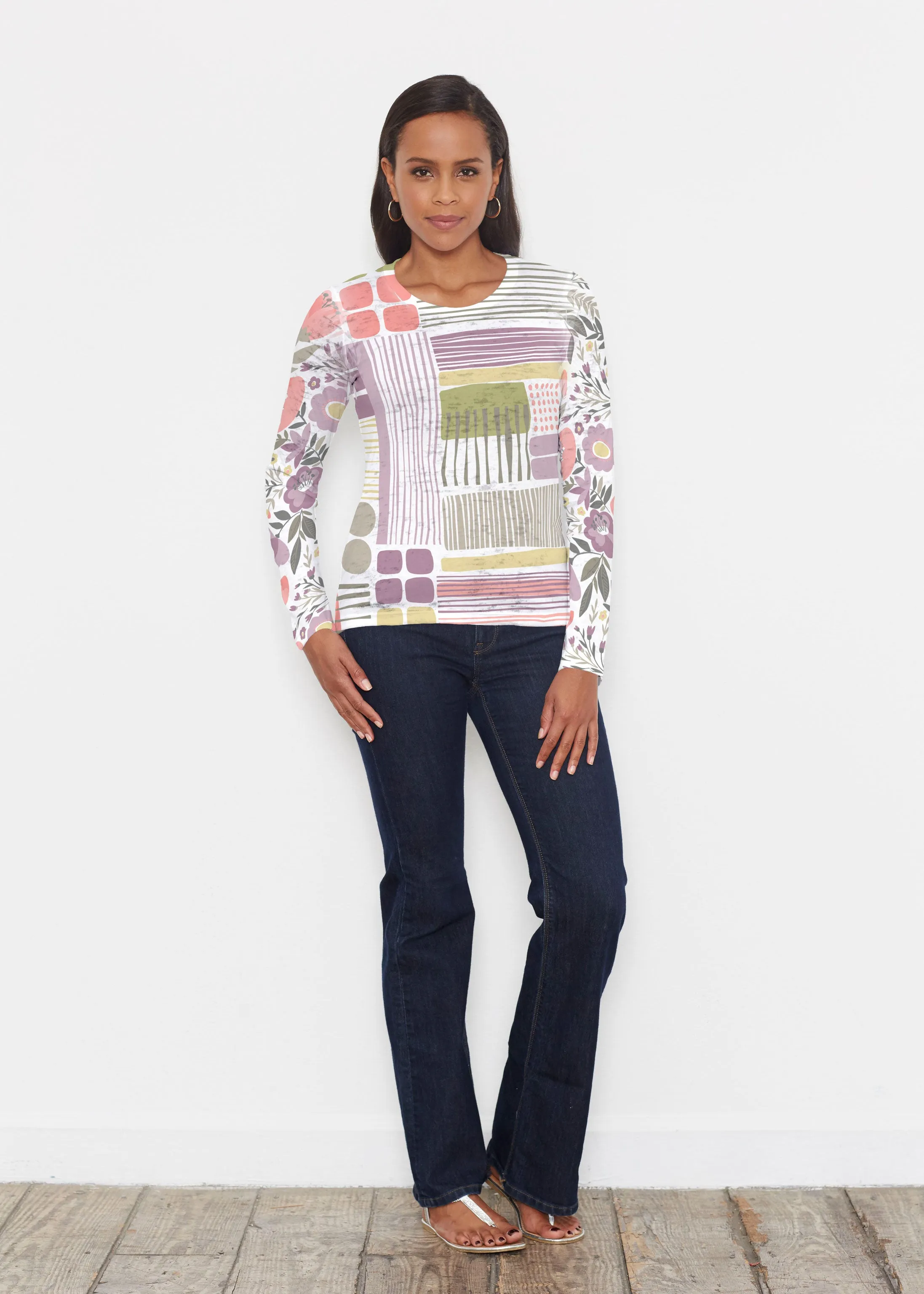 Transcendent Floral (13483) ~ Signature Long Sleeve Crew Shirt