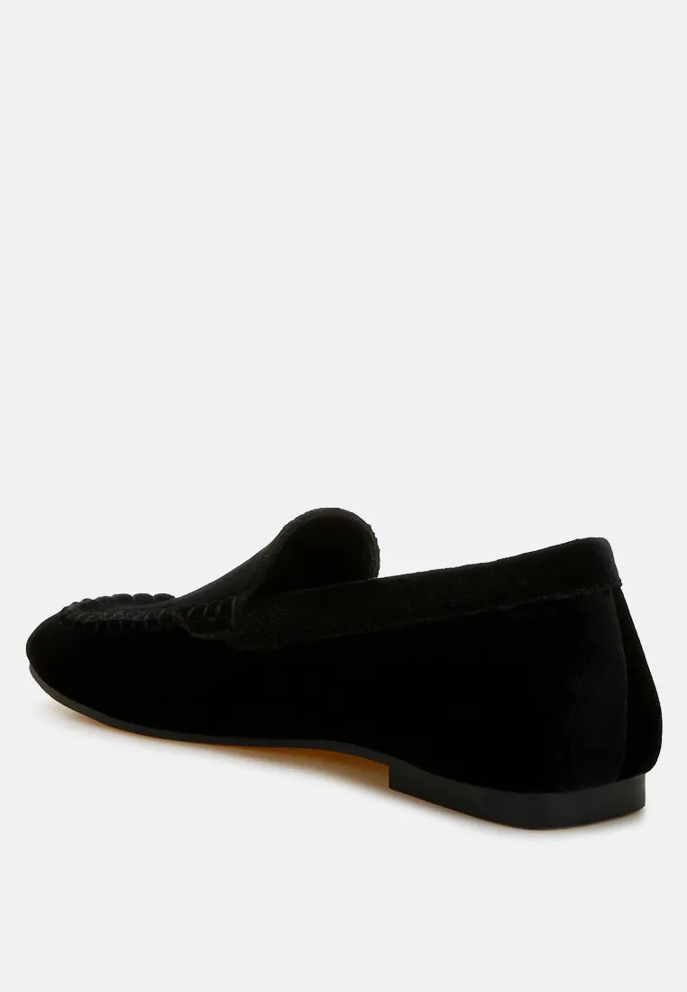Velvet Flat Loafers by RUW